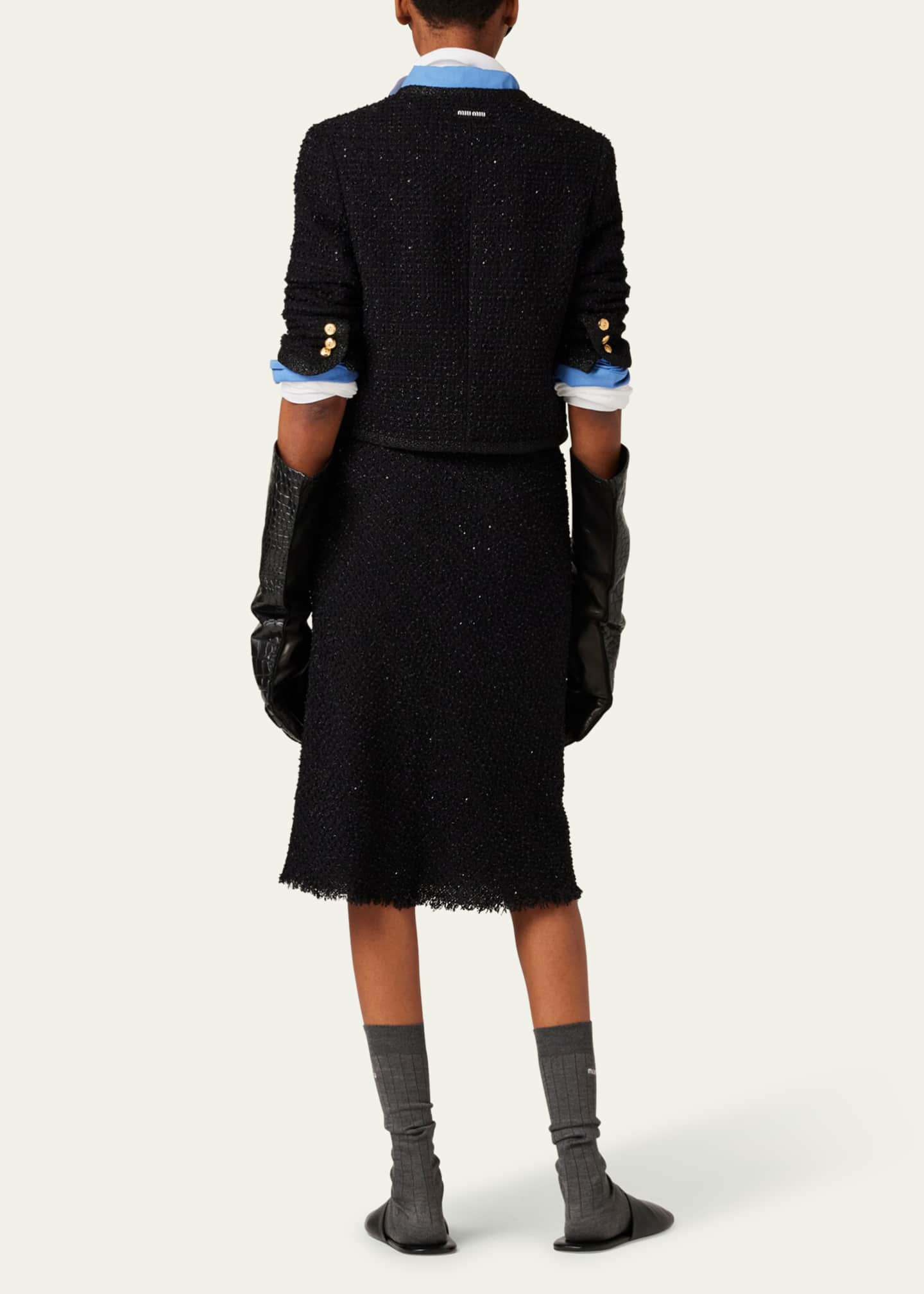 Miu Miu Metallic Wool Cropped Jacket Image 3 of 3