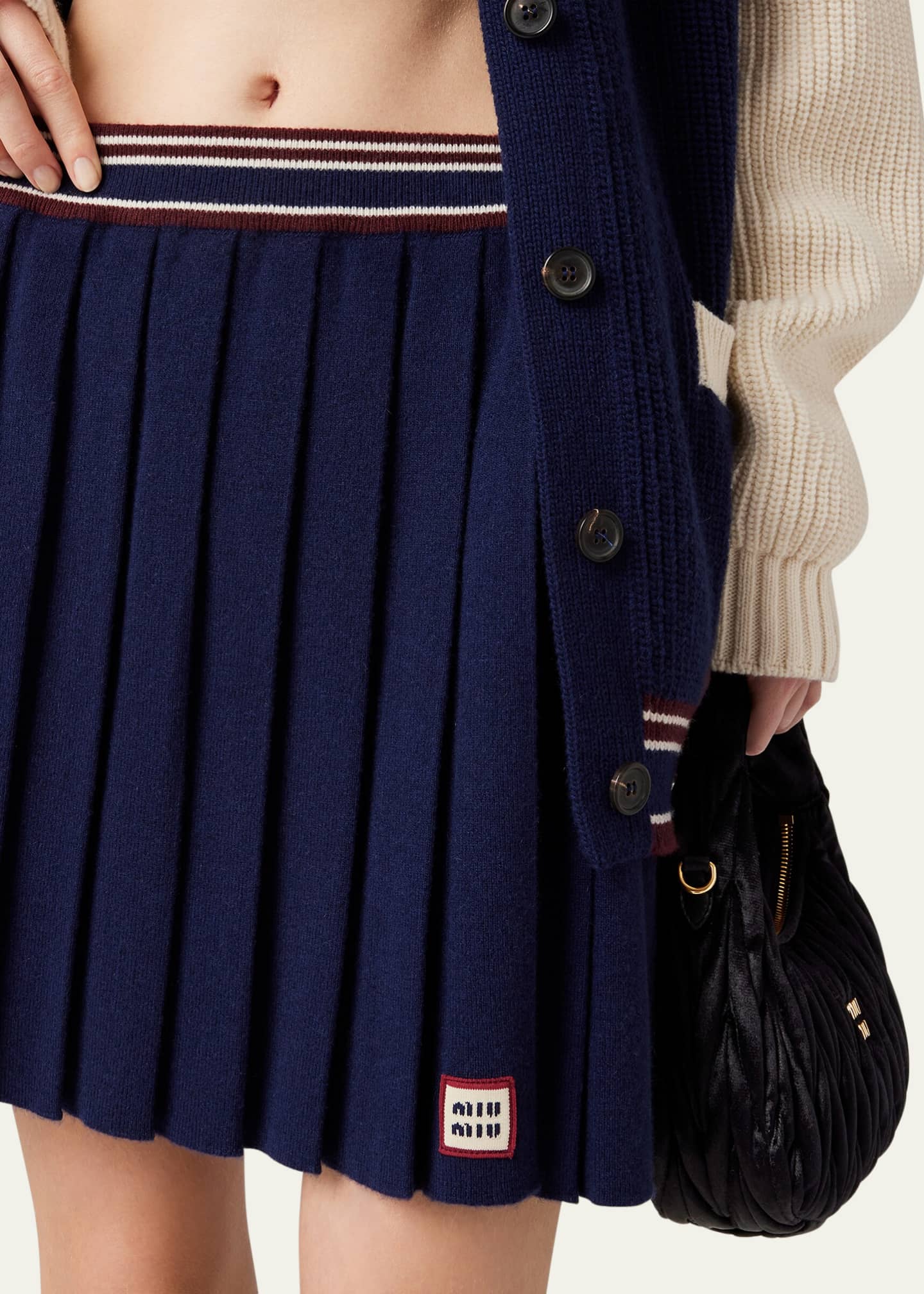 Miu Miu Pleated Wool Cashmere Mini Skirt Image 4 of 4