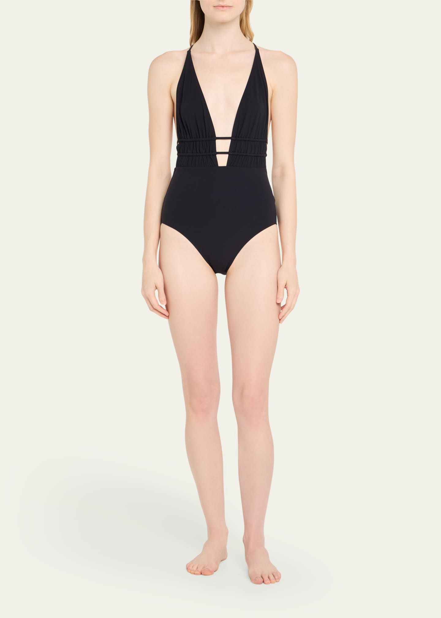 Ulla Johnson Dioni Plunge One-Piece Swimsuit Image 2 of 4