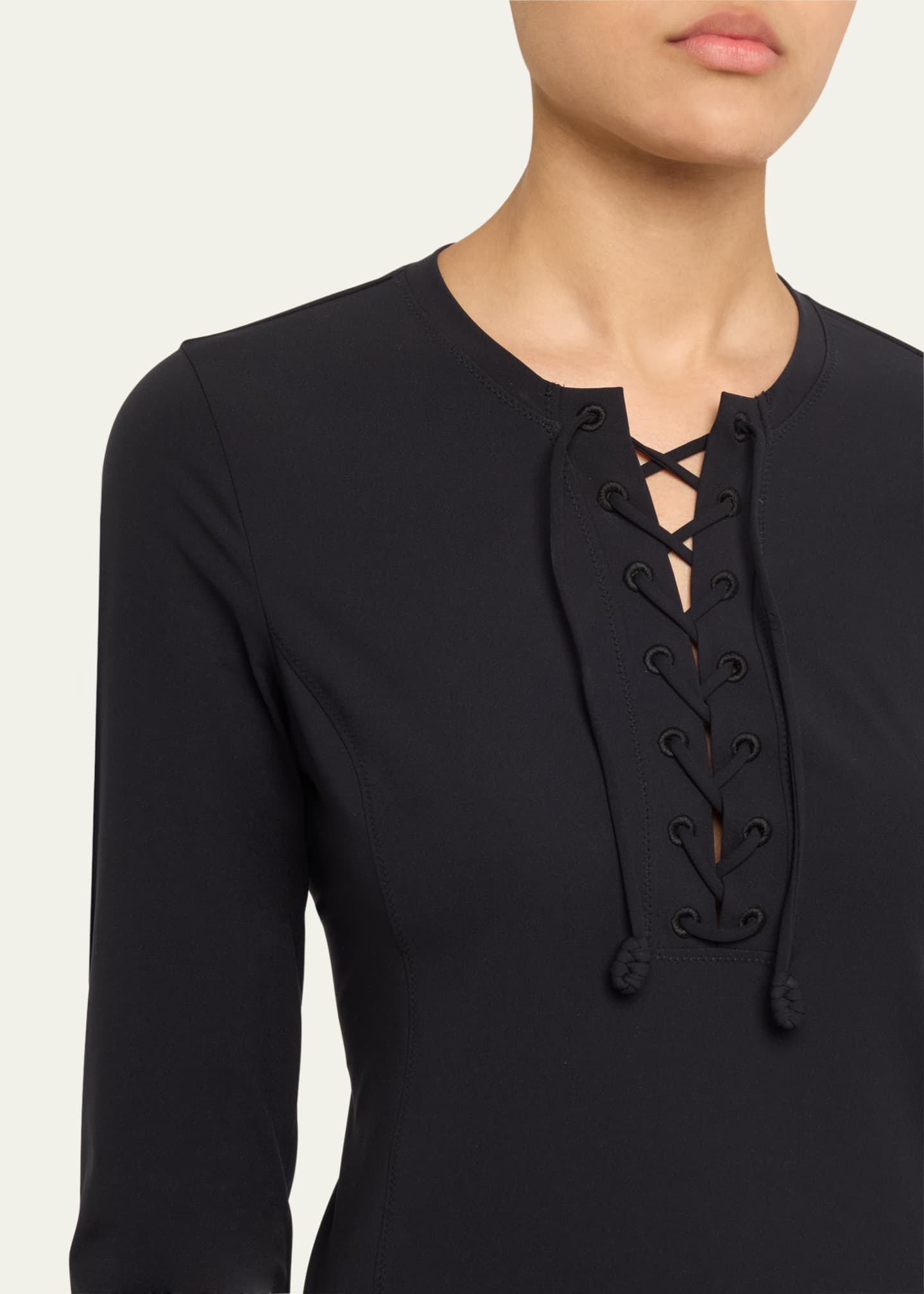 Ulla Johnson Cassia Lace-Up Rashguard Swim Top Image 5 of 5