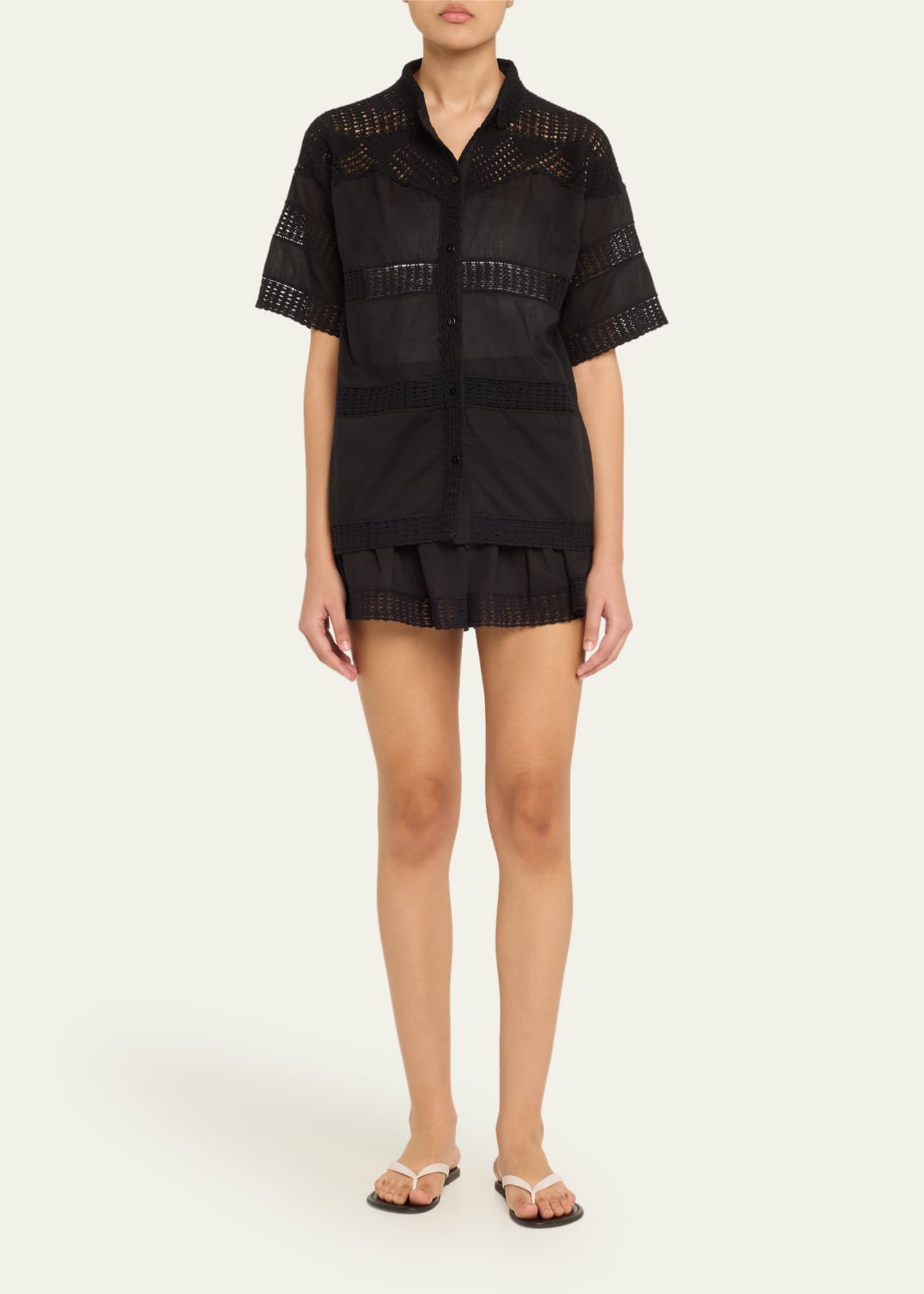 Ulla Johnson Isla Crochet-Trim Shorts Image 2 of 5
