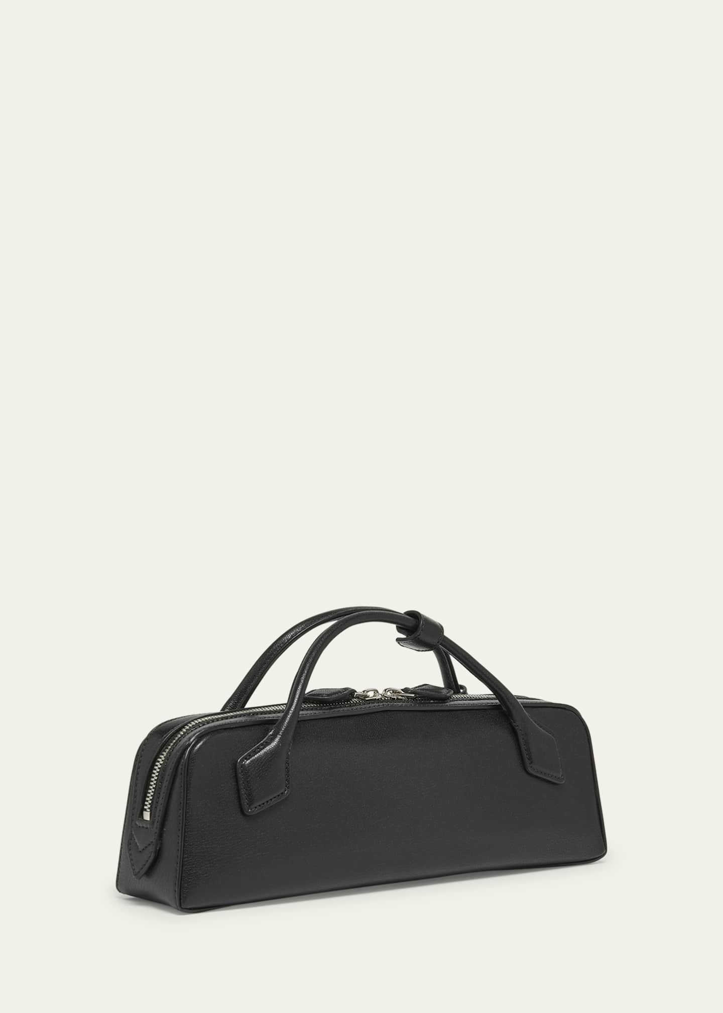 ALAIA Le Teckel Top-Handle Bag in Grained Leather Image 3 of 6