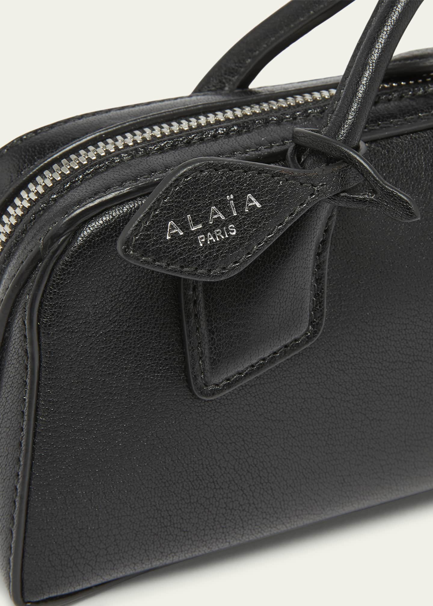 ALAIA Le Teckel Top-Handle Bag in Grained Leather Image 6 of 6