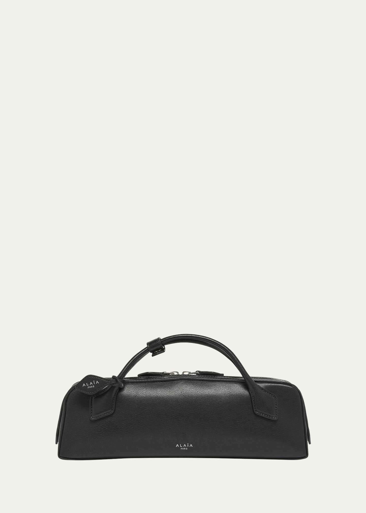 ALAIA Le Teckel Top-Handle Bag in Grained Leather Image 1 of 6