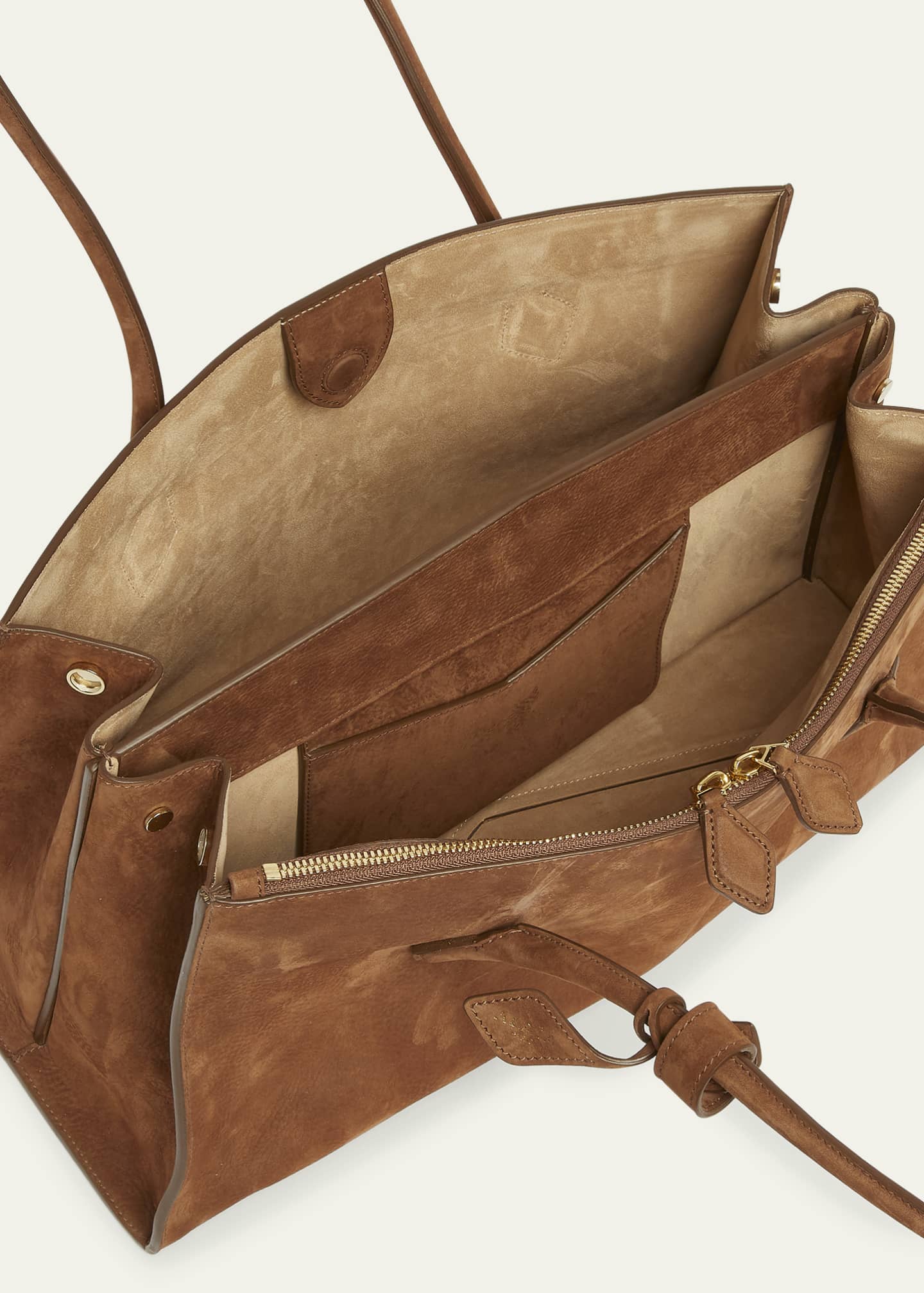 Alaia LE TECKEL TOTE BAG アウトレット価格 Le Teckel suede tote bag in brown - Alaia | Mytheresa