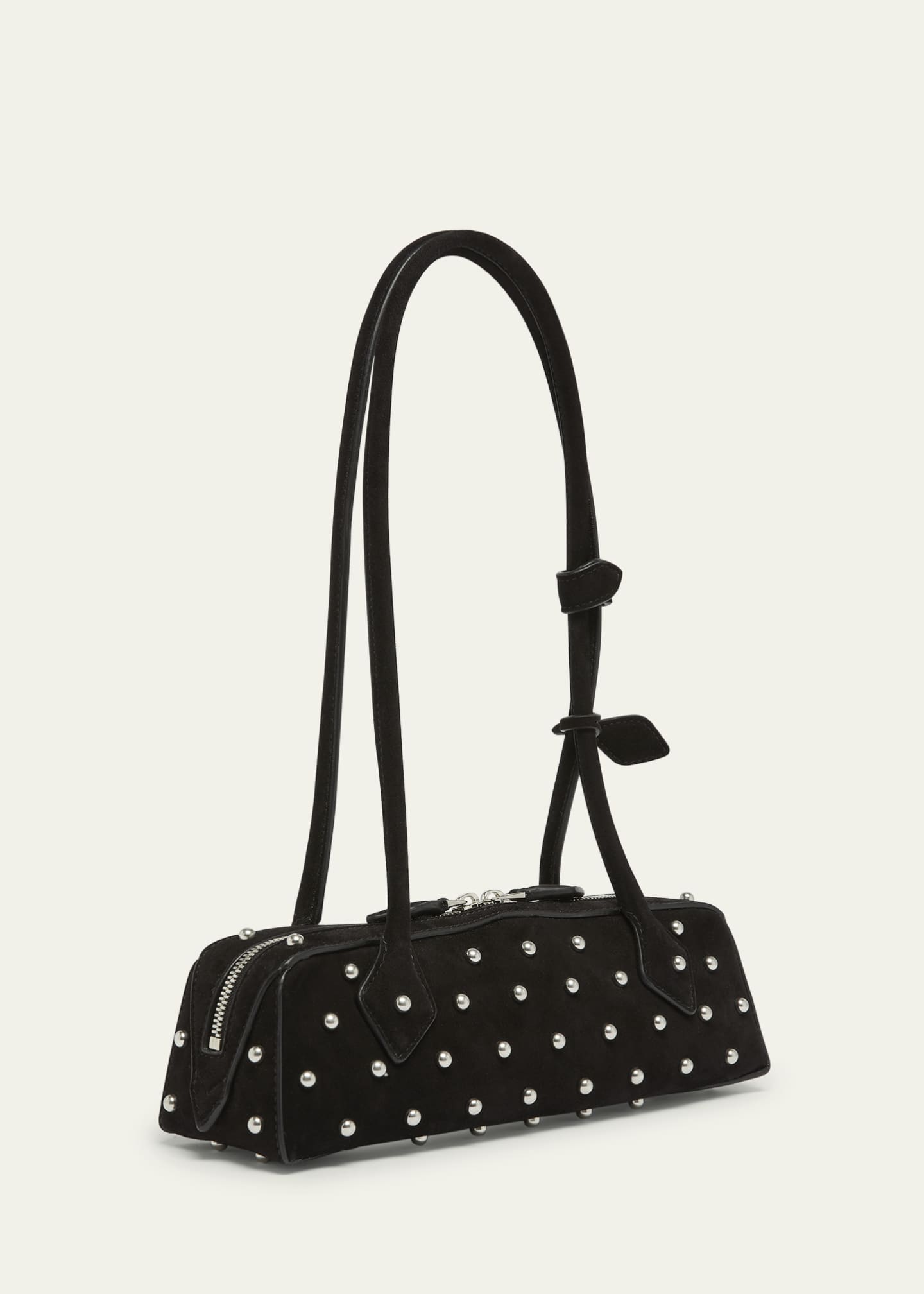 ALAIA Le Teckel Small Shoulder Bag in Studded Suede Image 3 of 6