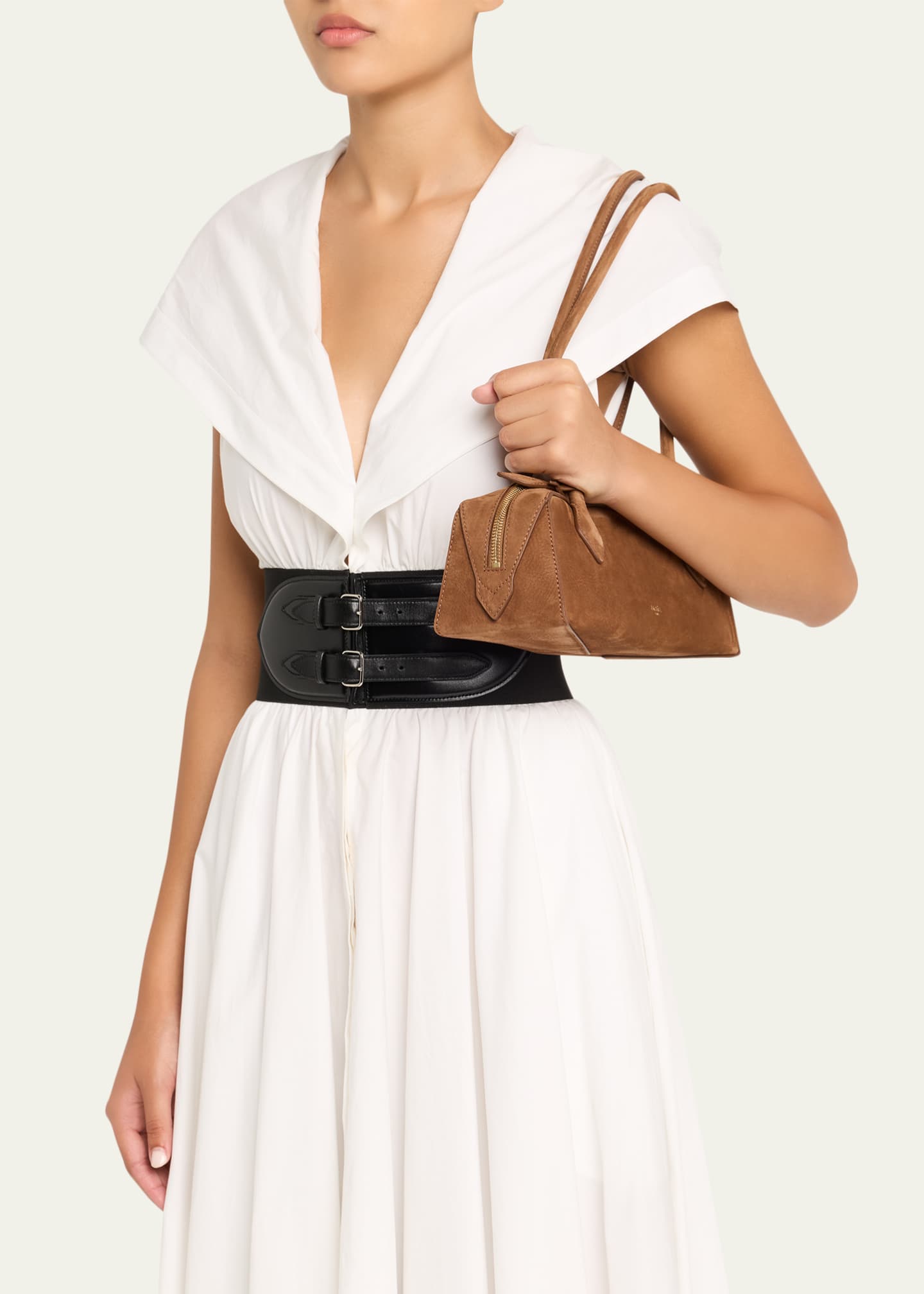 Le Teckel Medium Suede Shoulder Bag