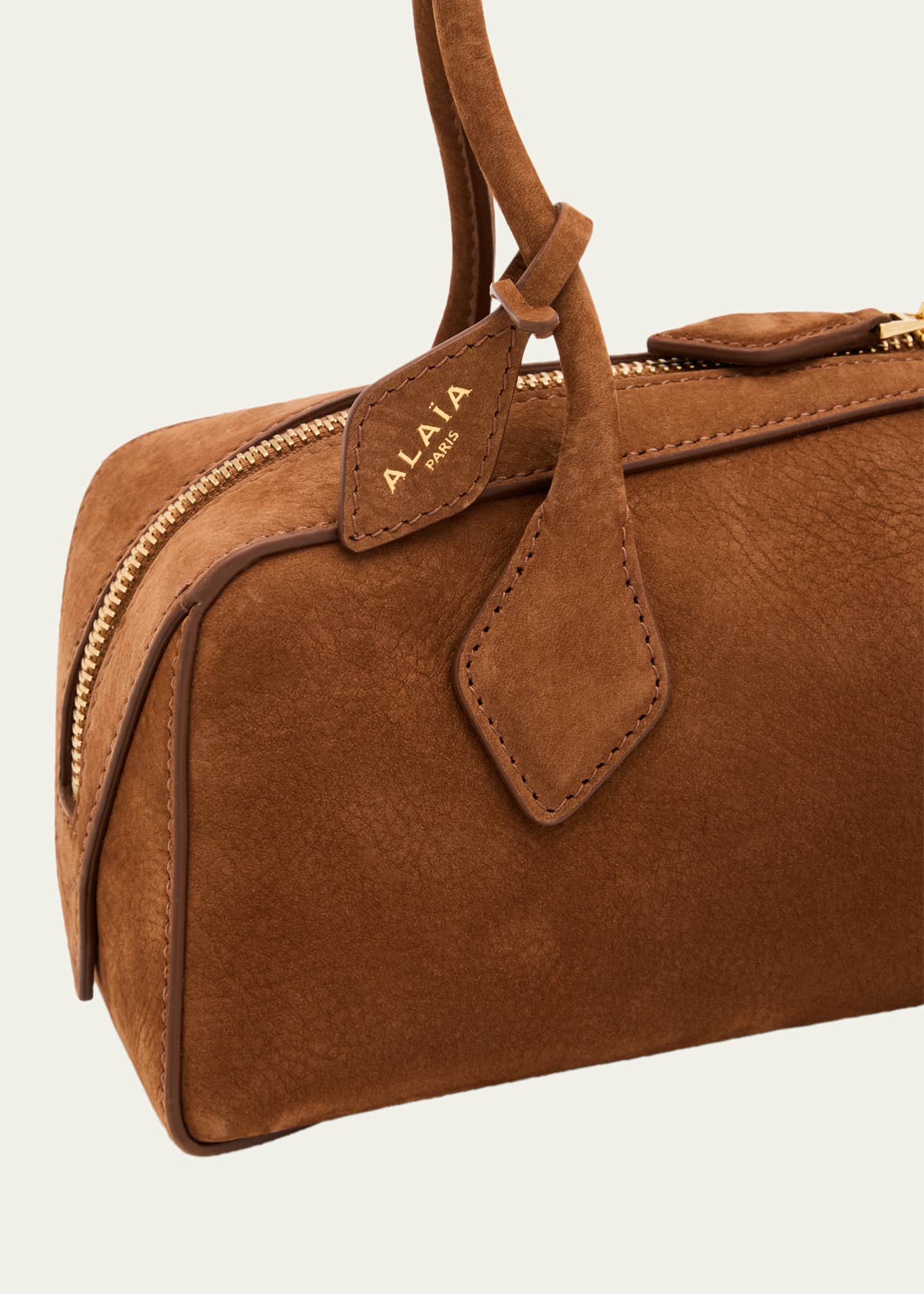 ALAIA Le Teckel Medium Suede Shoulder Bag - Bergdorf Goodman