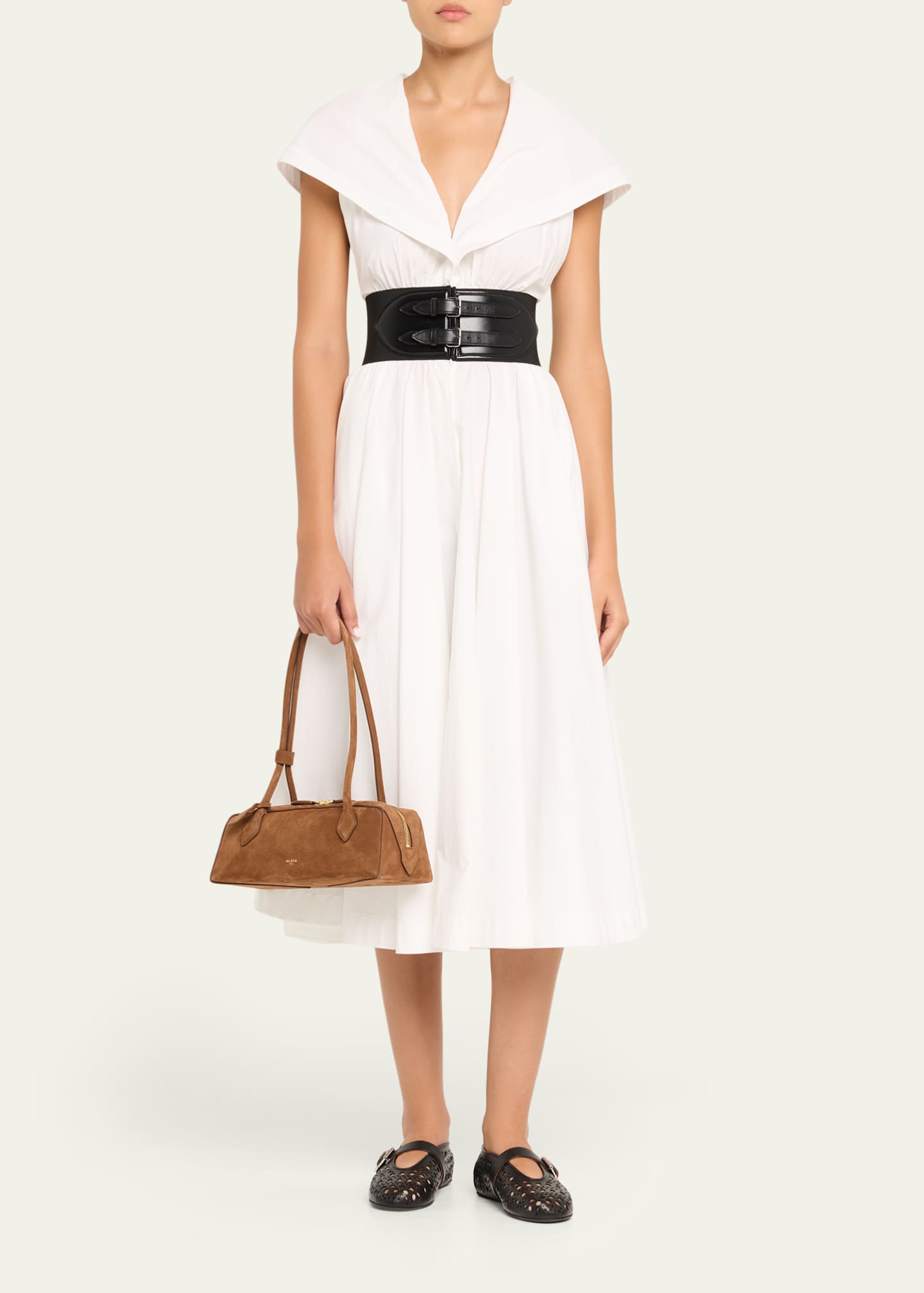 Le Teckel Medium Suede Shoulder Bag