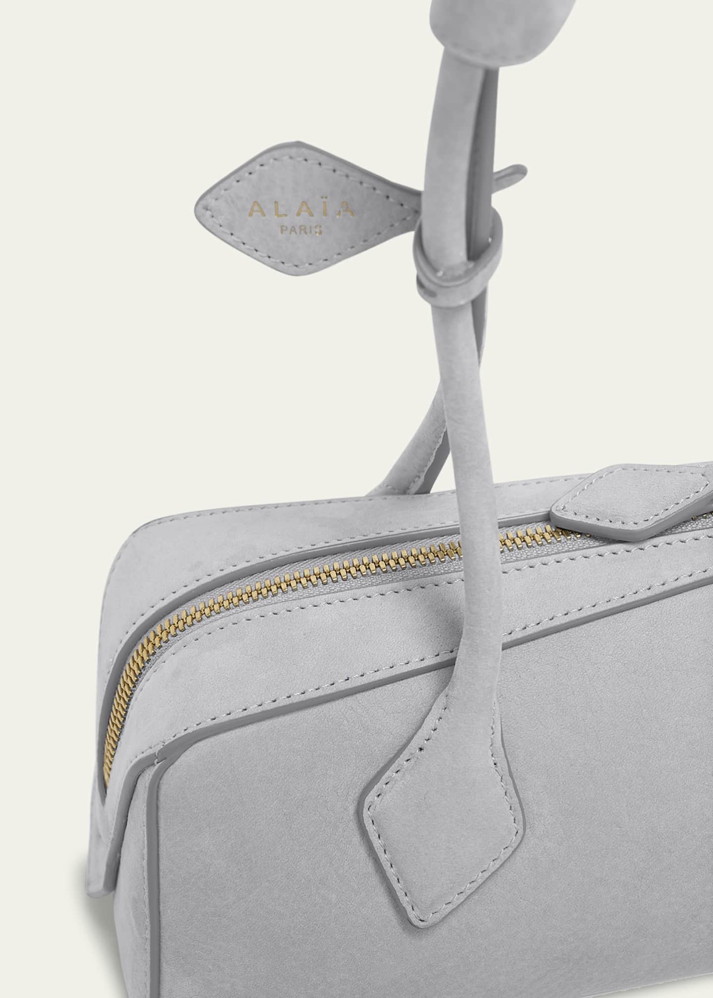 ALAIA Le Teckel Medium Suede Shoulder Bag Image 6 of 6