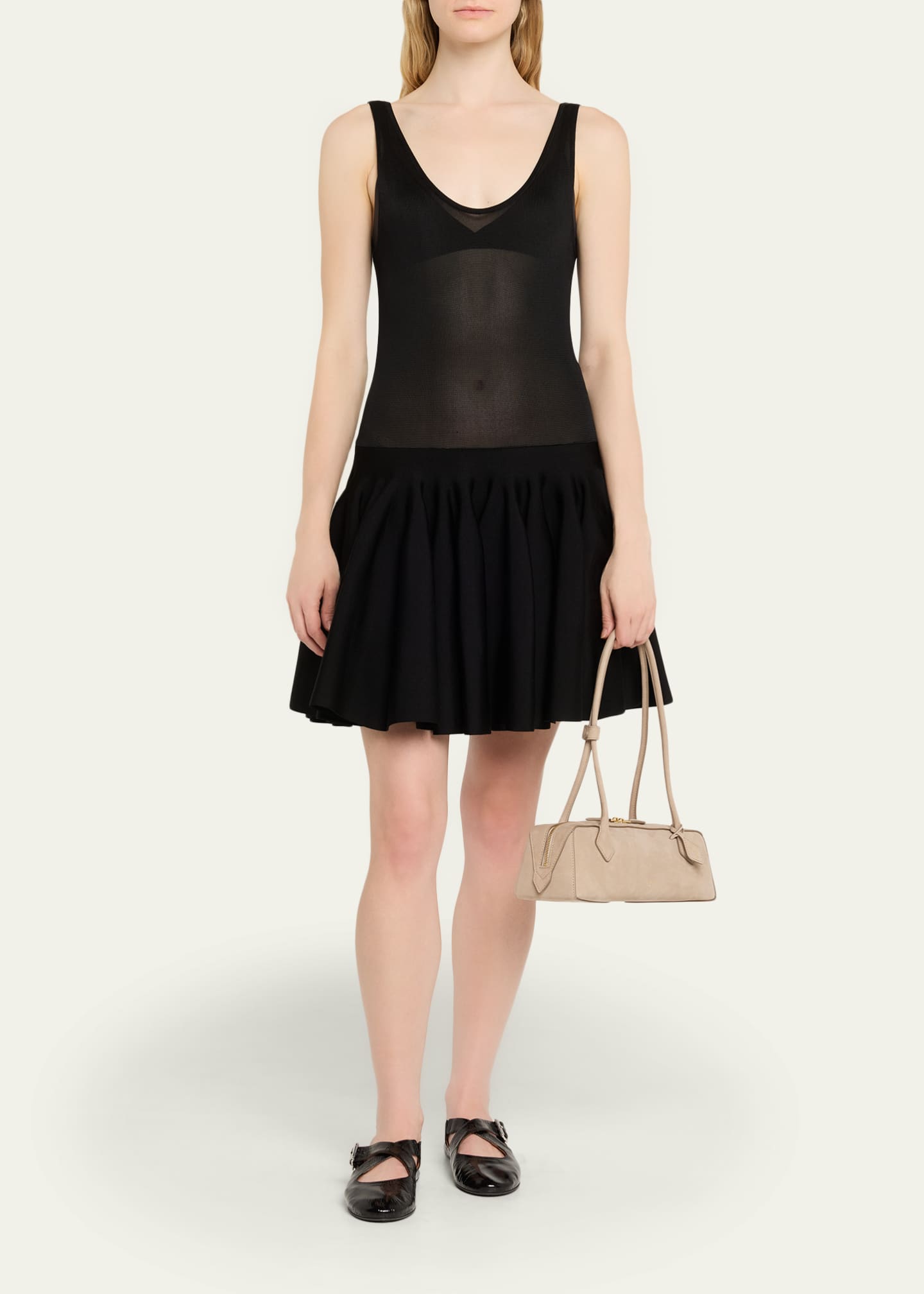 ALAIA Le Teckel Medium Suede Shoulder Bag Image 5 of 6