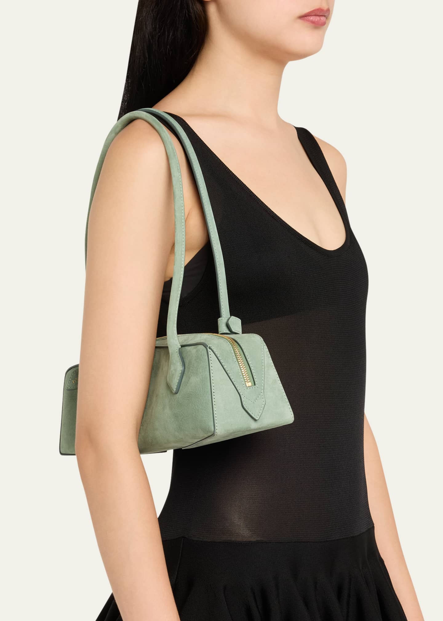 ALAIA Le Teckel Medium Suede Shoulder Bag Image 2 of 6