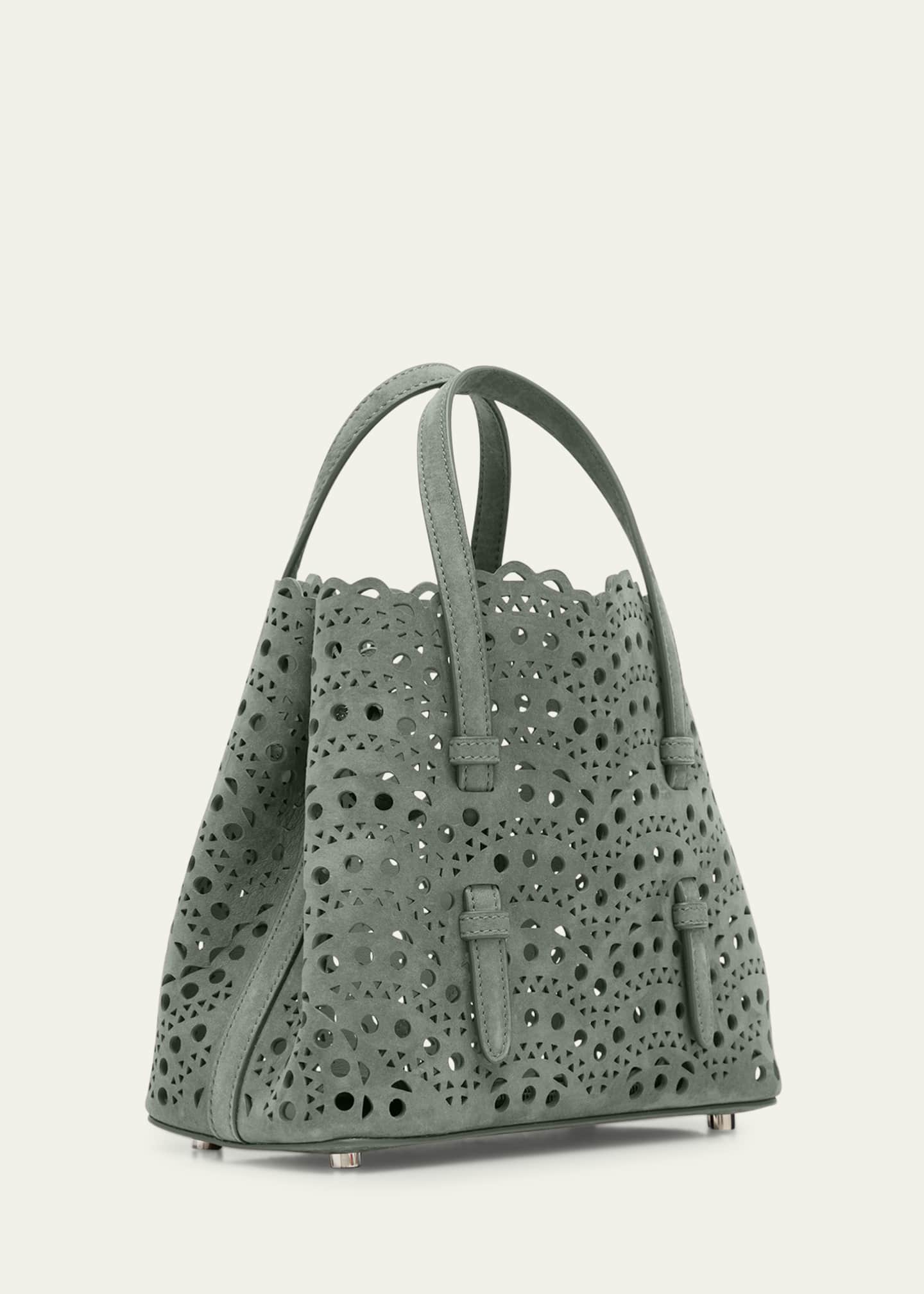 ALAIA Mina 20 Top-Handle Bag in Perforated Suede Image 3 of 6
