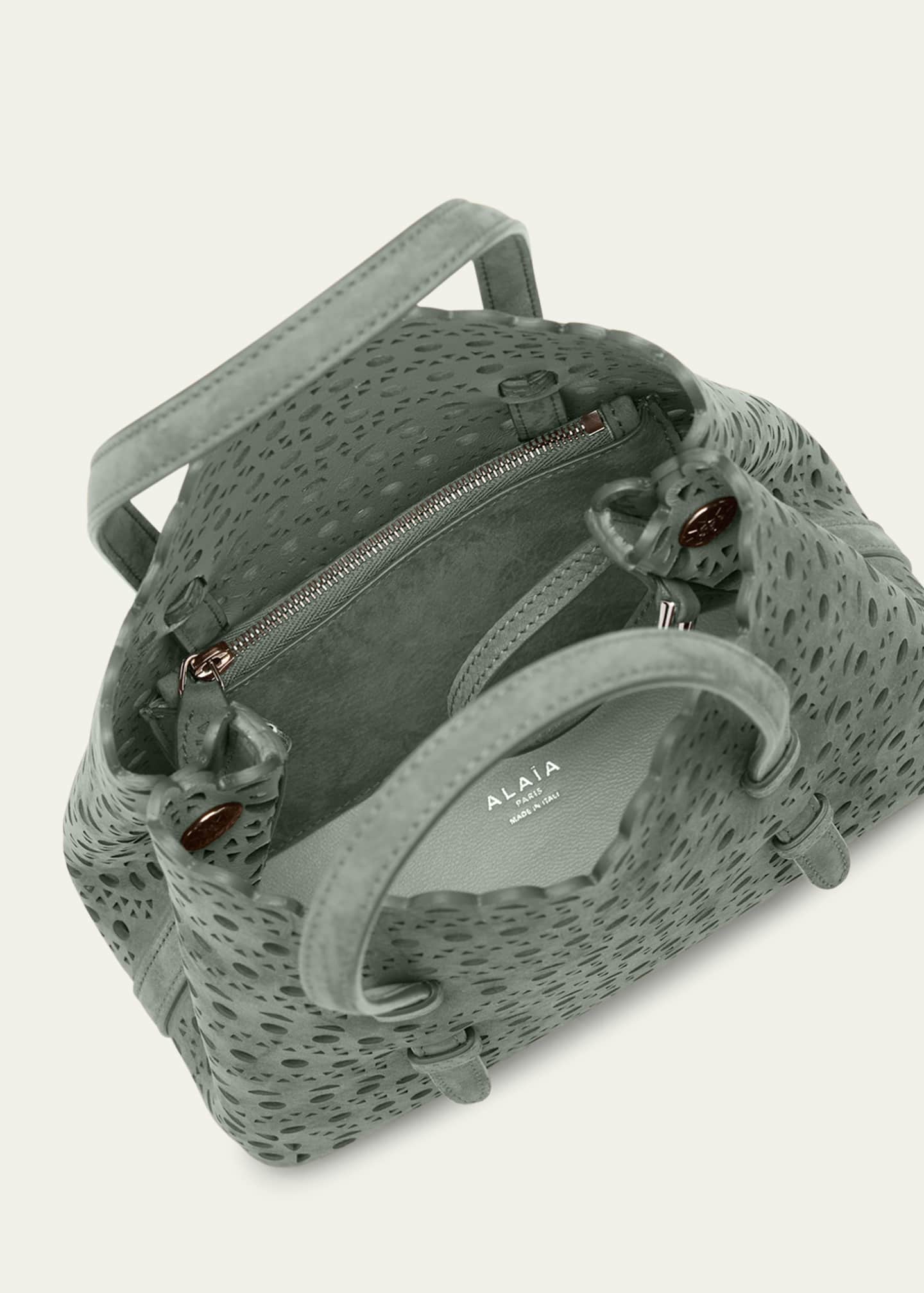 ALAIA Mina 20 Top-Handle Bag in Perforated Suede Image 4 of 6