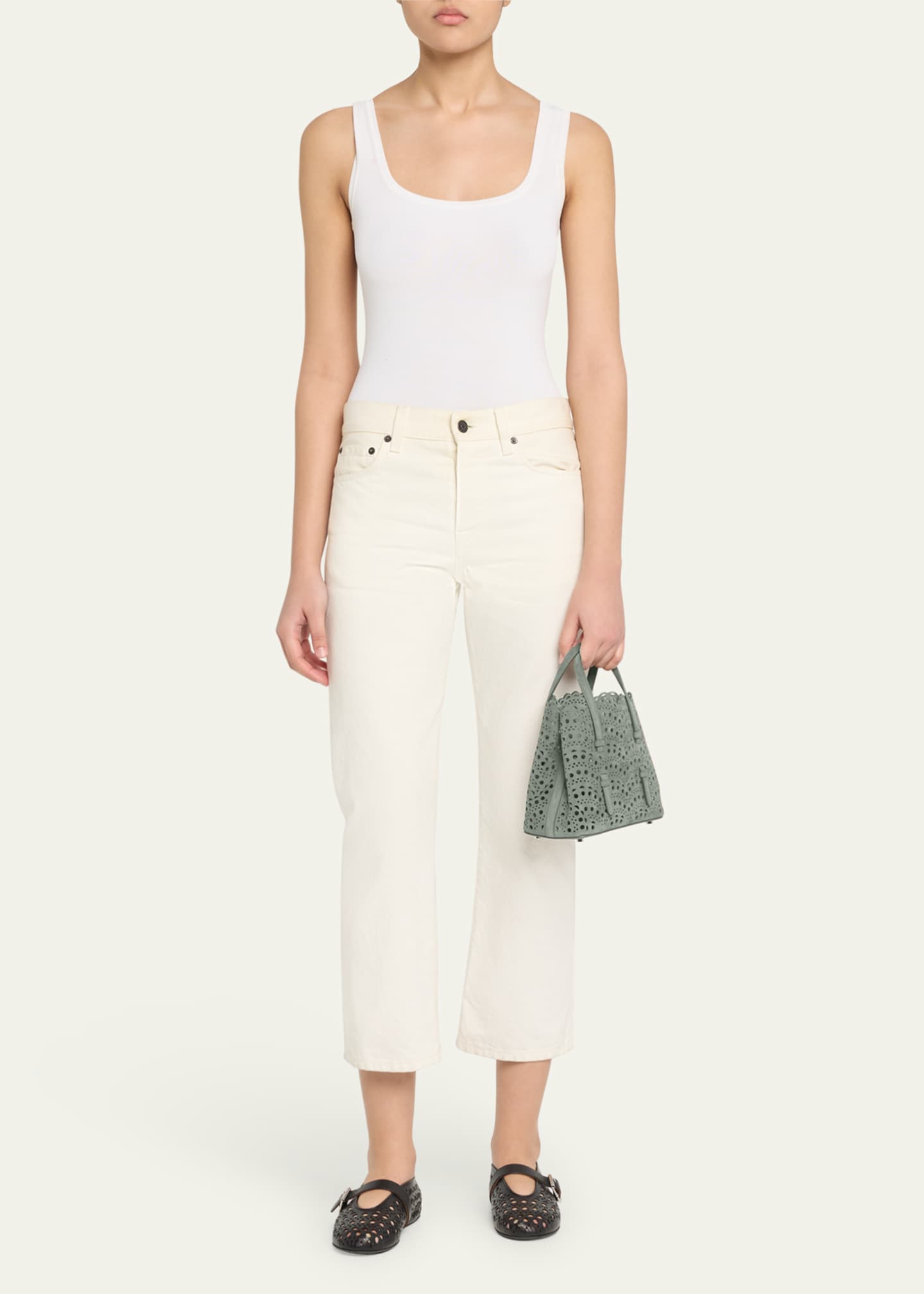 ALAIA Mina 20 Top-Handle Bag in Perforated Suede Image 5 of 6