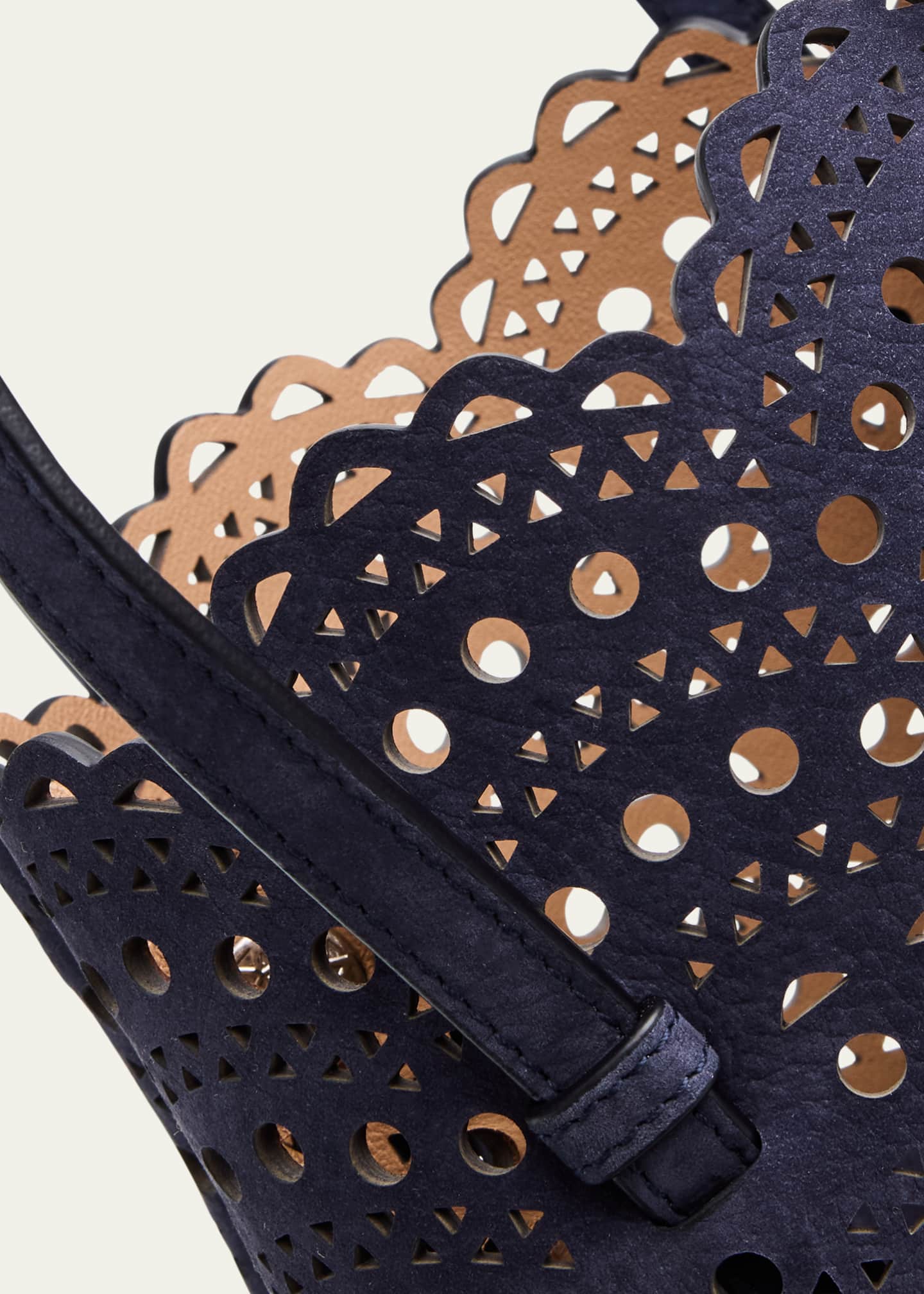 ALAIA Mina 20 Top-Handle Bag in Perforated Suede Image 6 of 6