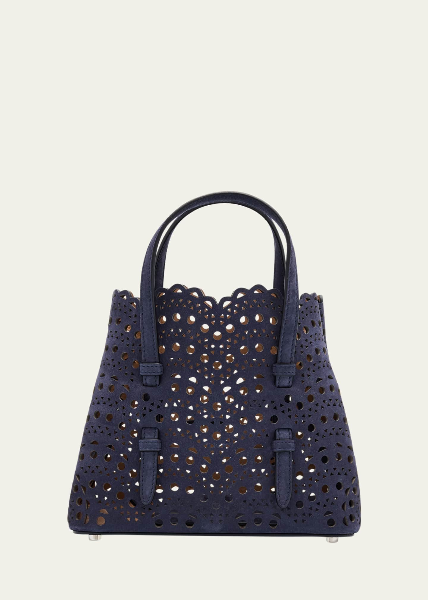 【FW24*】MINA 20 ALAIA Mina 20 Top-Handle Bag in Perforated Suede - Bergdorf