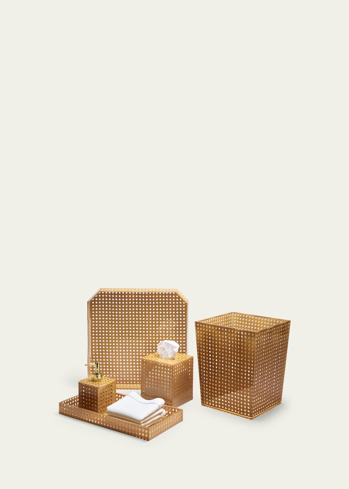 Kim Seybert Reed Waste Basket, Natural Image 3 of 5