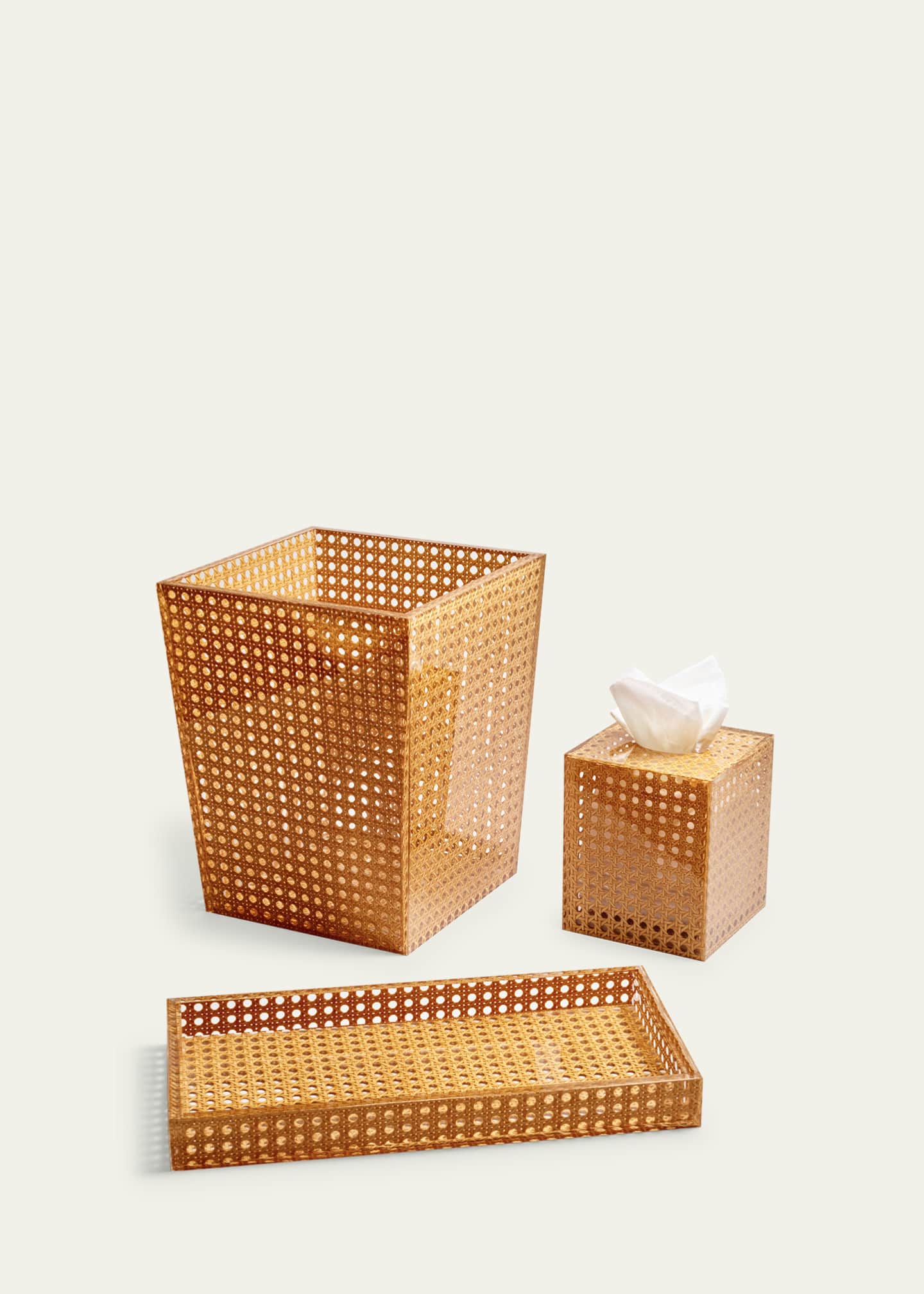 Kim Seybert Reed Waste Basket, Natural Image 4 of 5