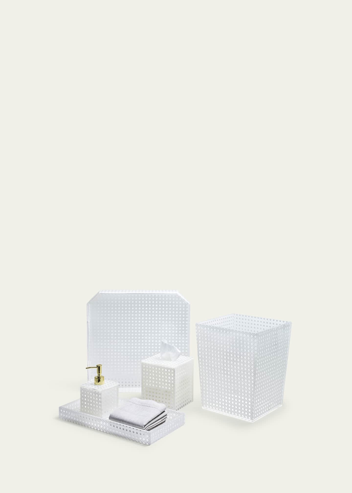 Kim Seybert Reed Tissue Box, White Image 5 of 5