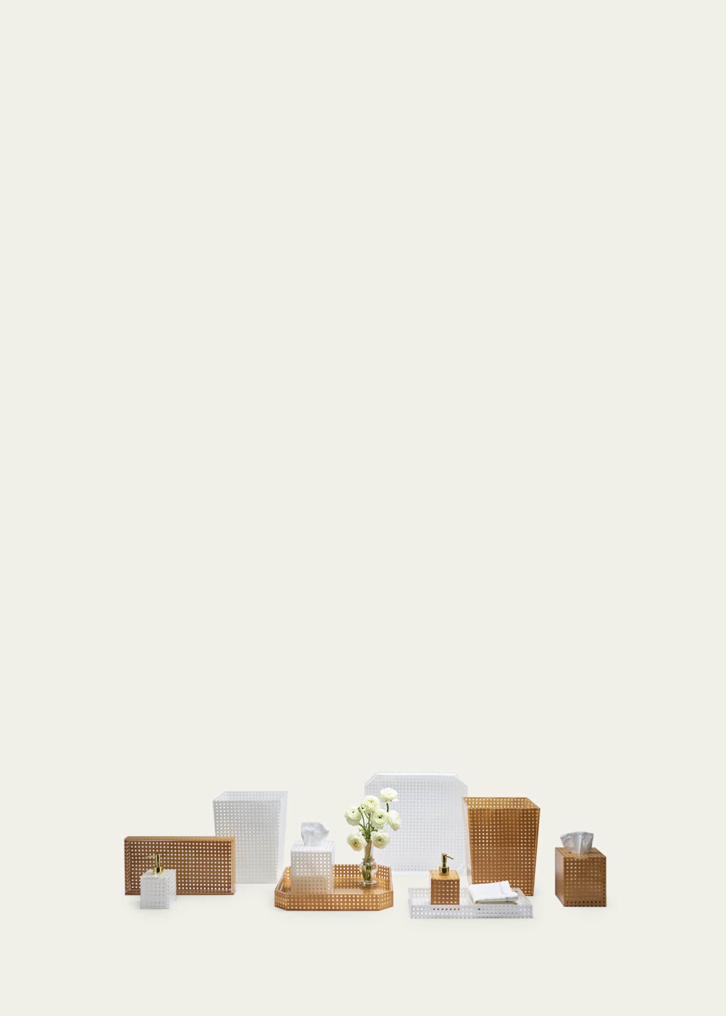 Kim Seybert Reed Waste Basket, White Image 2 of 5