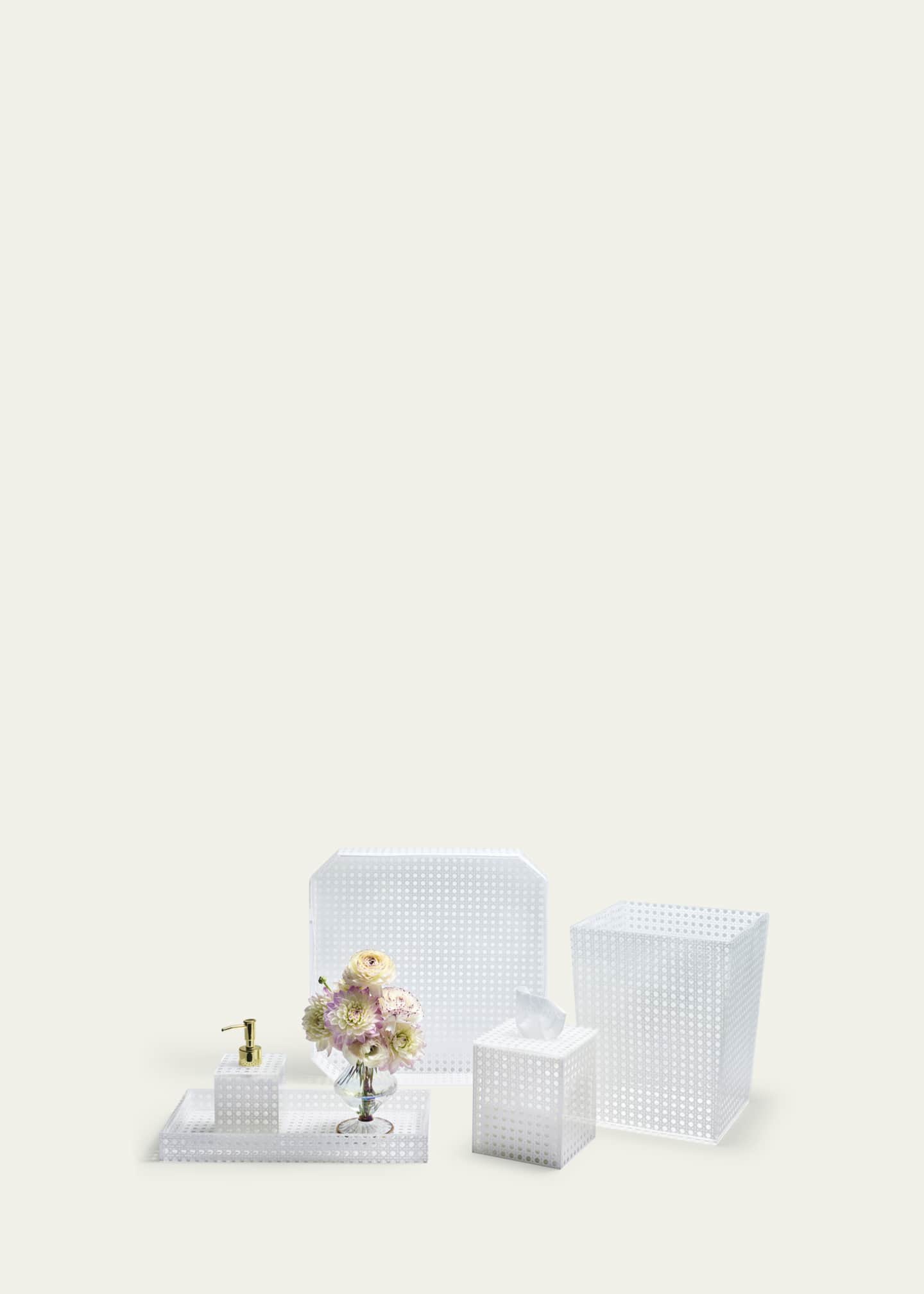 Kim Seybert Reed Waste Basket, White Image 4 of 5
