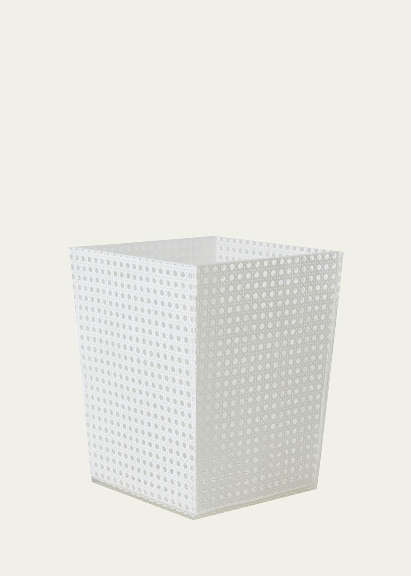 Kim Seybert Reed Waste Basket, White Image 1 of 5