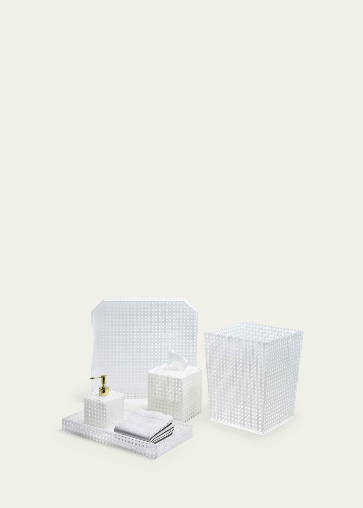 Kim Seybert Reed Waste Basket, White Image 5 of 5
