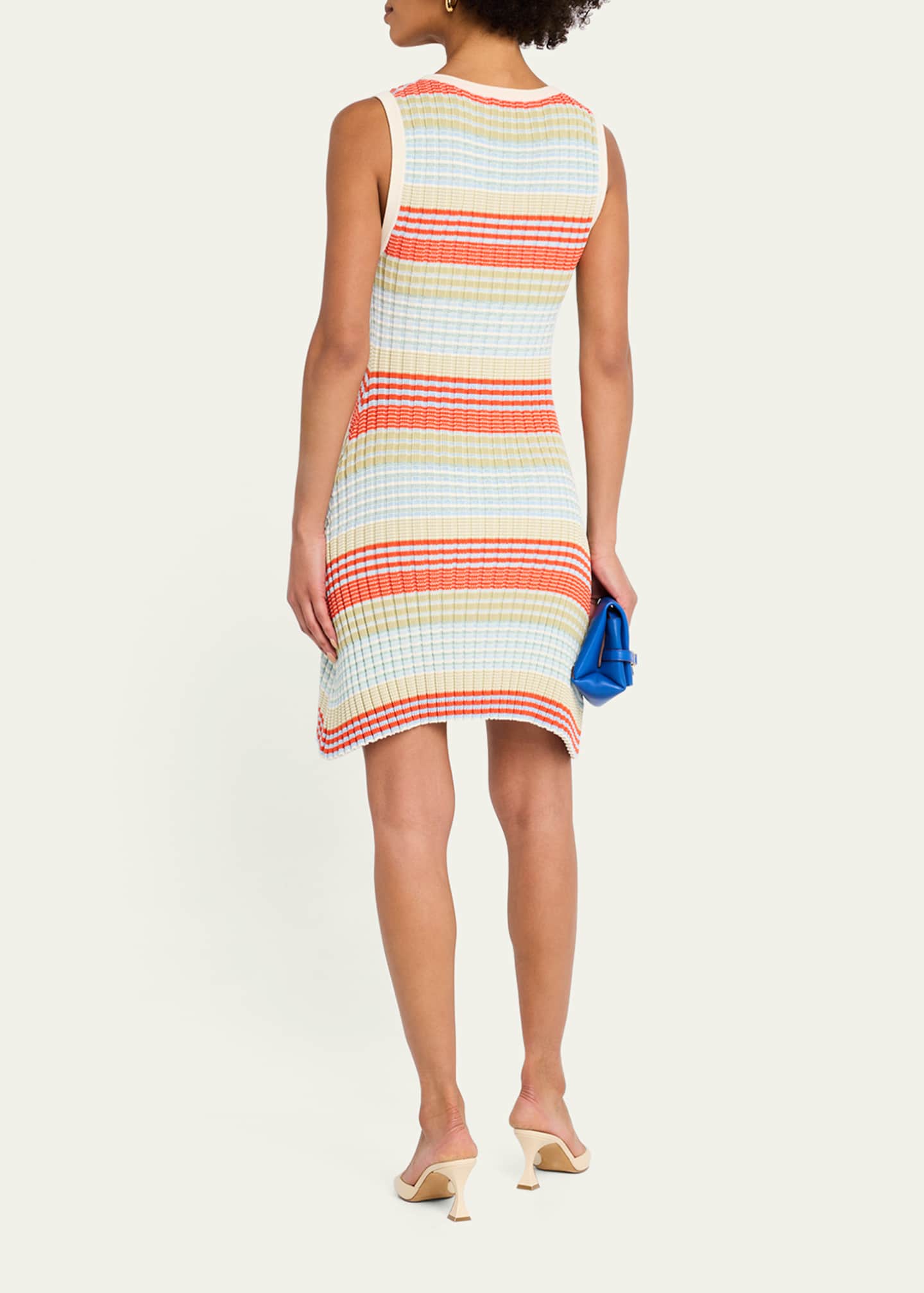 Ramy Brook Cailin Striped Rib-Knit Mini Dress Image 3 of 5