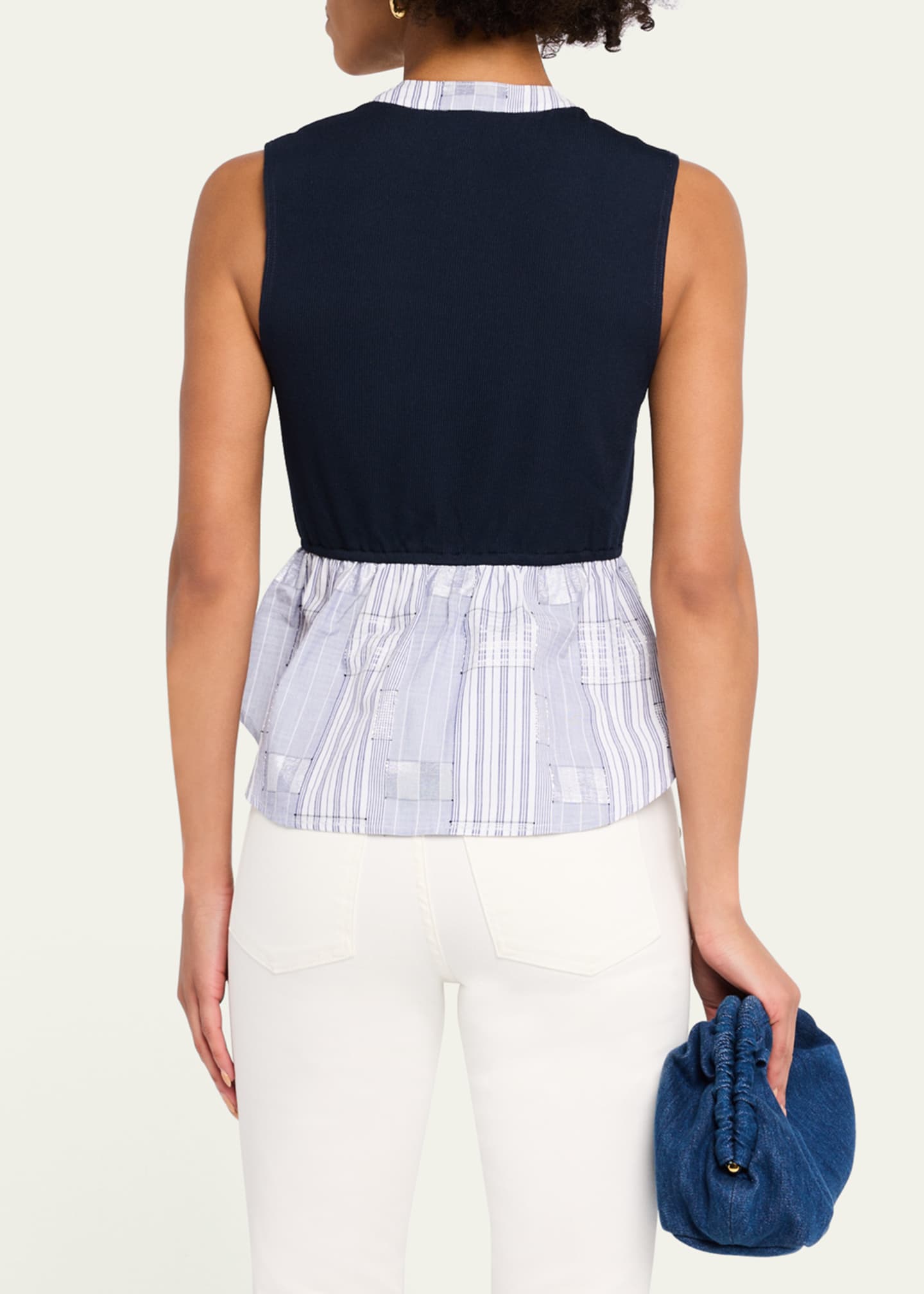 Ramy Brook Keziah Sleeveless Mixed Media Top Image 3 of 5