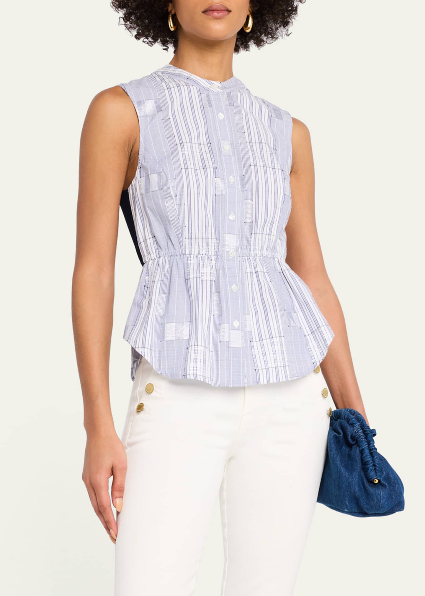 Ramy Brook Keziah Sleeveless Mixed Media Top Image 4 of 5
