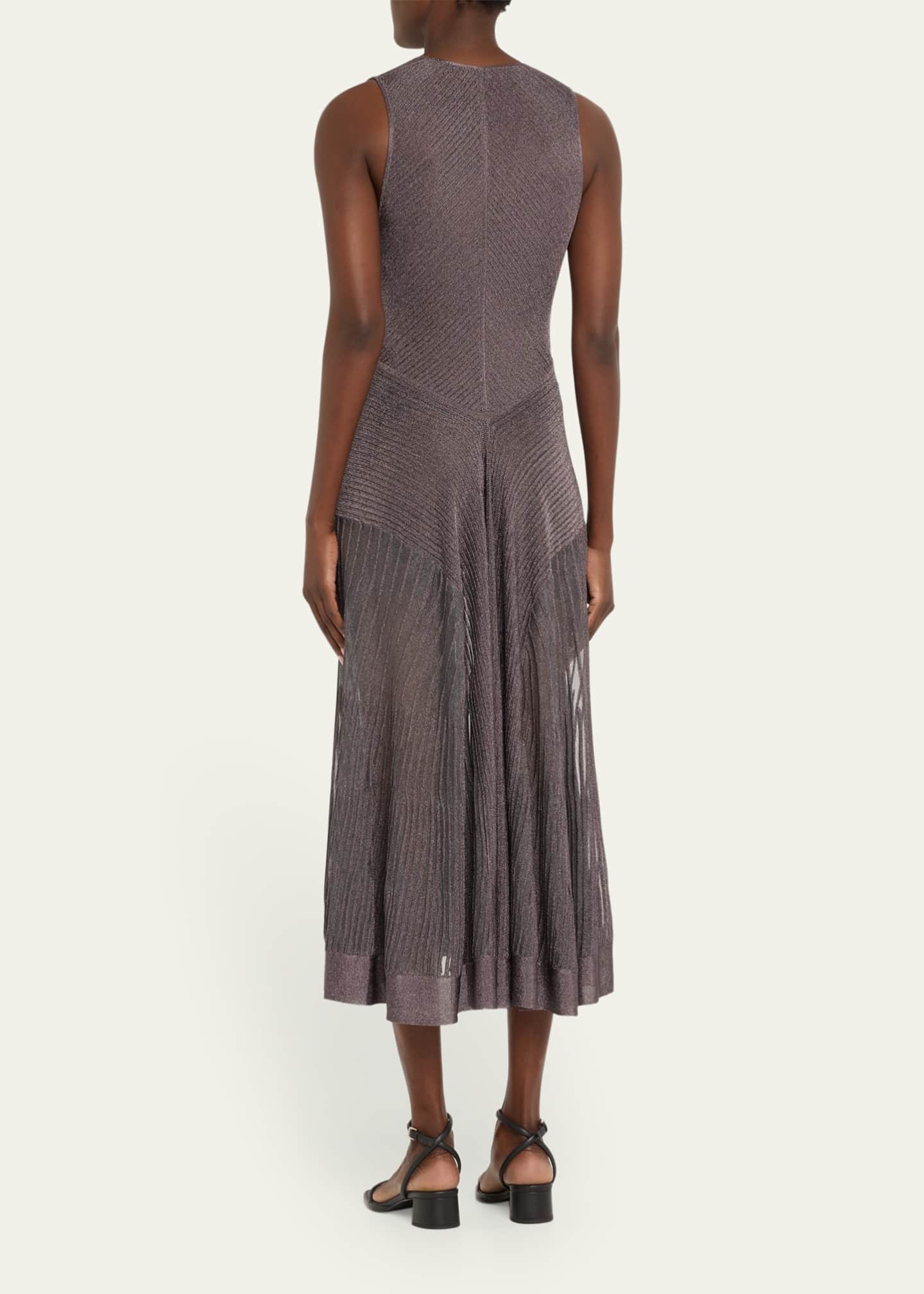 Altuzarra Keball Long Metallic V-Neck Dress Image 3 of 5