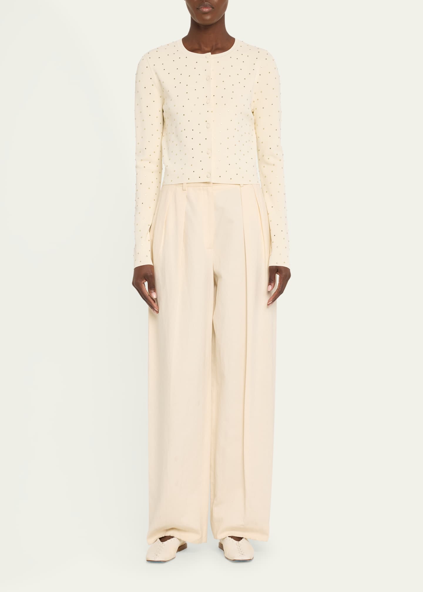 Altuzarra Ferris Studded Jersey Cardigan Image 2 of 5