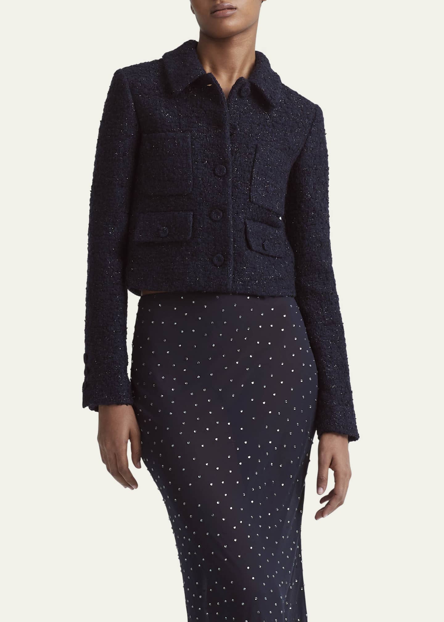 Altuzarra Astley Crop Metallic Wool Jacket Image 4 of 5