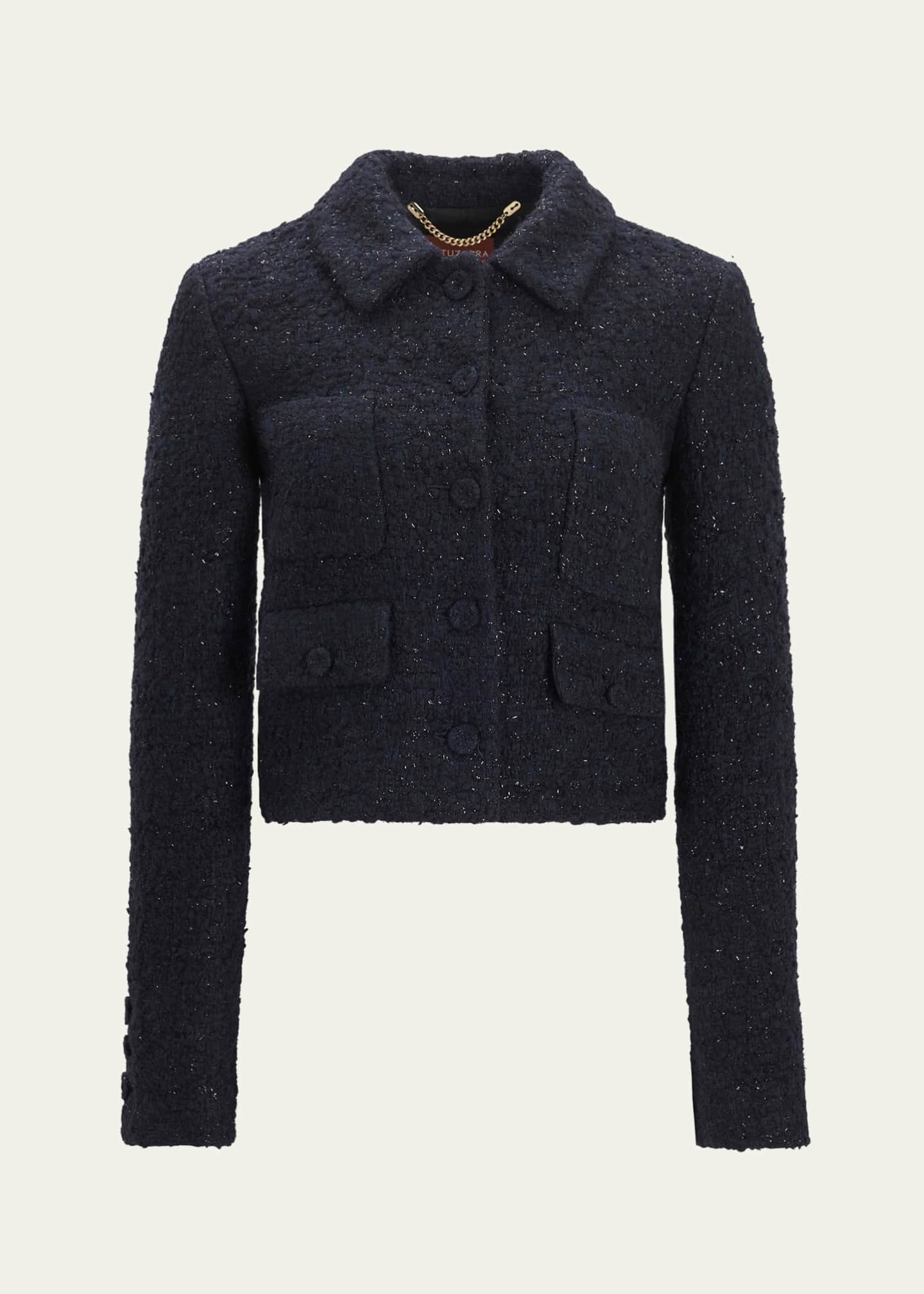 Altuzarra Astley Crop Metallic Wool Jacket Image 1 of 5
