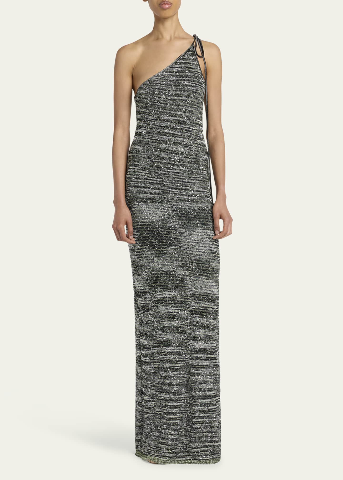Missoni Long One-Shoulder Tie-Dye Dress Image 2 of 5