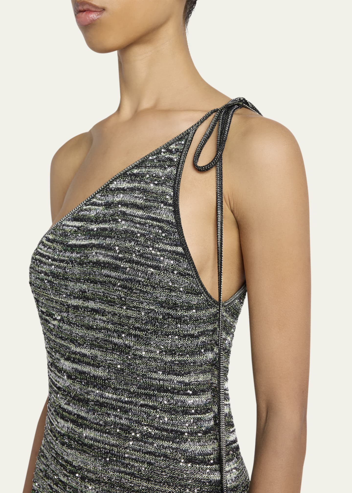 Missoni Long One-Shoulder Tie-Dye Dress Image 5 of 5
