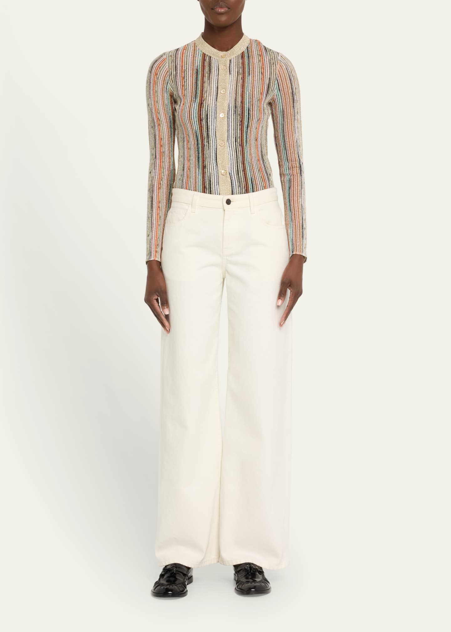 Missoni Striped Lame Slub Cardigan Image 2 of 5