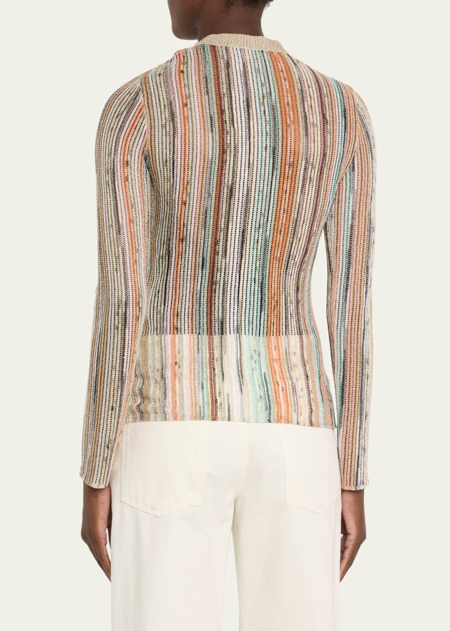 Missoni Striped Lame Slub Cardigan Image 3 of 5