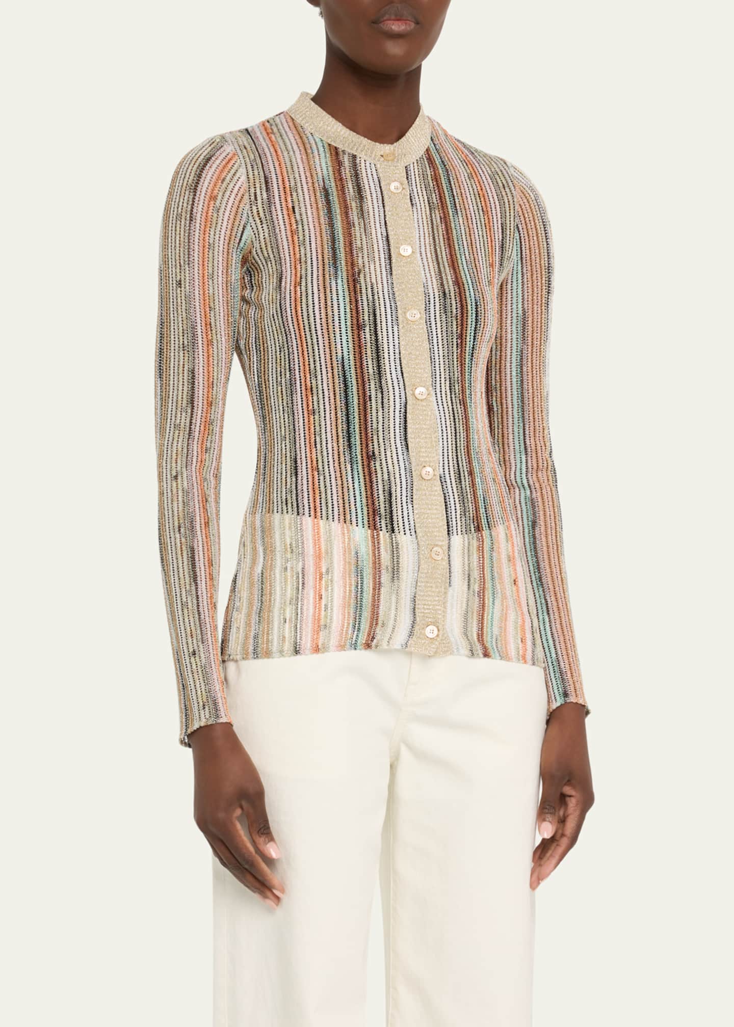 Missoni Striped Lame Slub Cardigan Image 4 of 5
