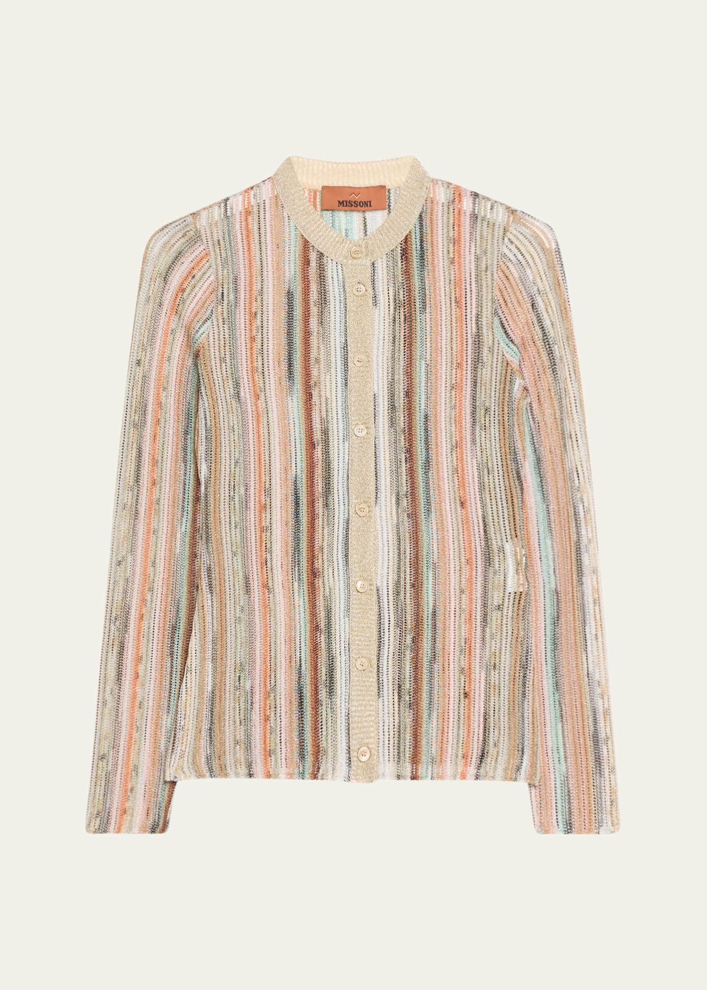Missoni Striped Lame Slub Cardigan Image 1 of 5
