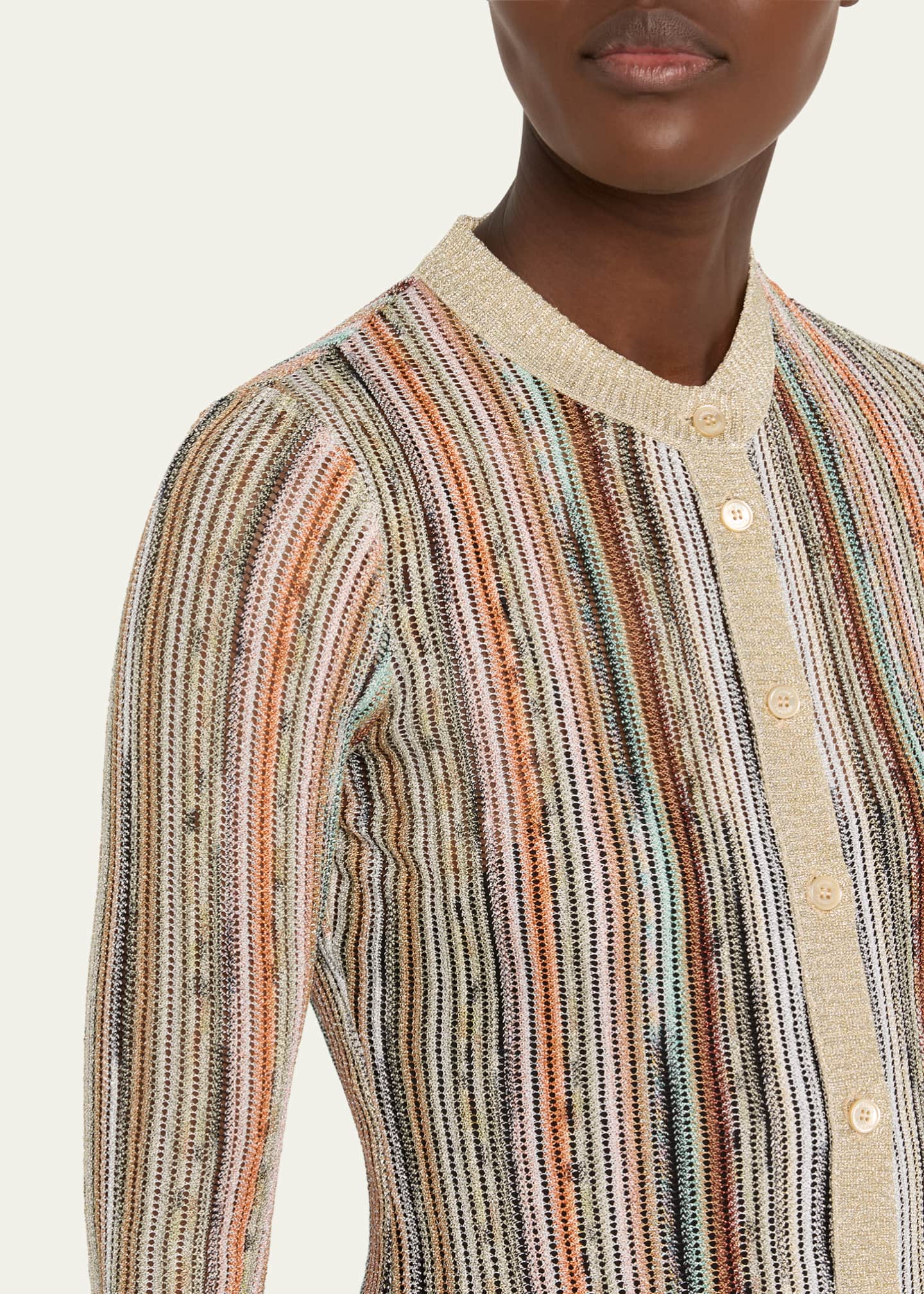Missoni Striped Lame Slub Cardigan Image 5 of 5
