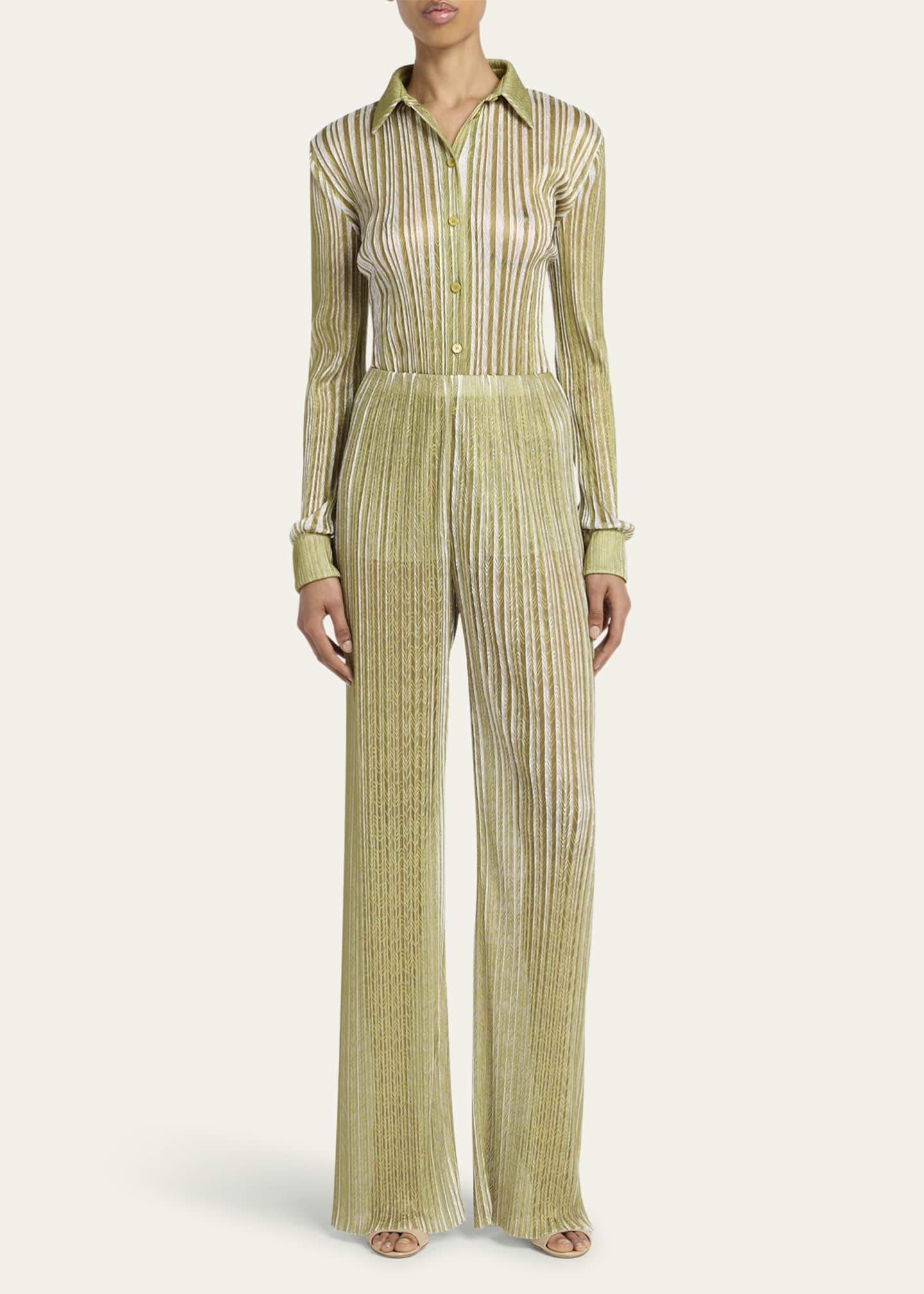 High Waist Straight Leg Trousers - Thumbnail 2