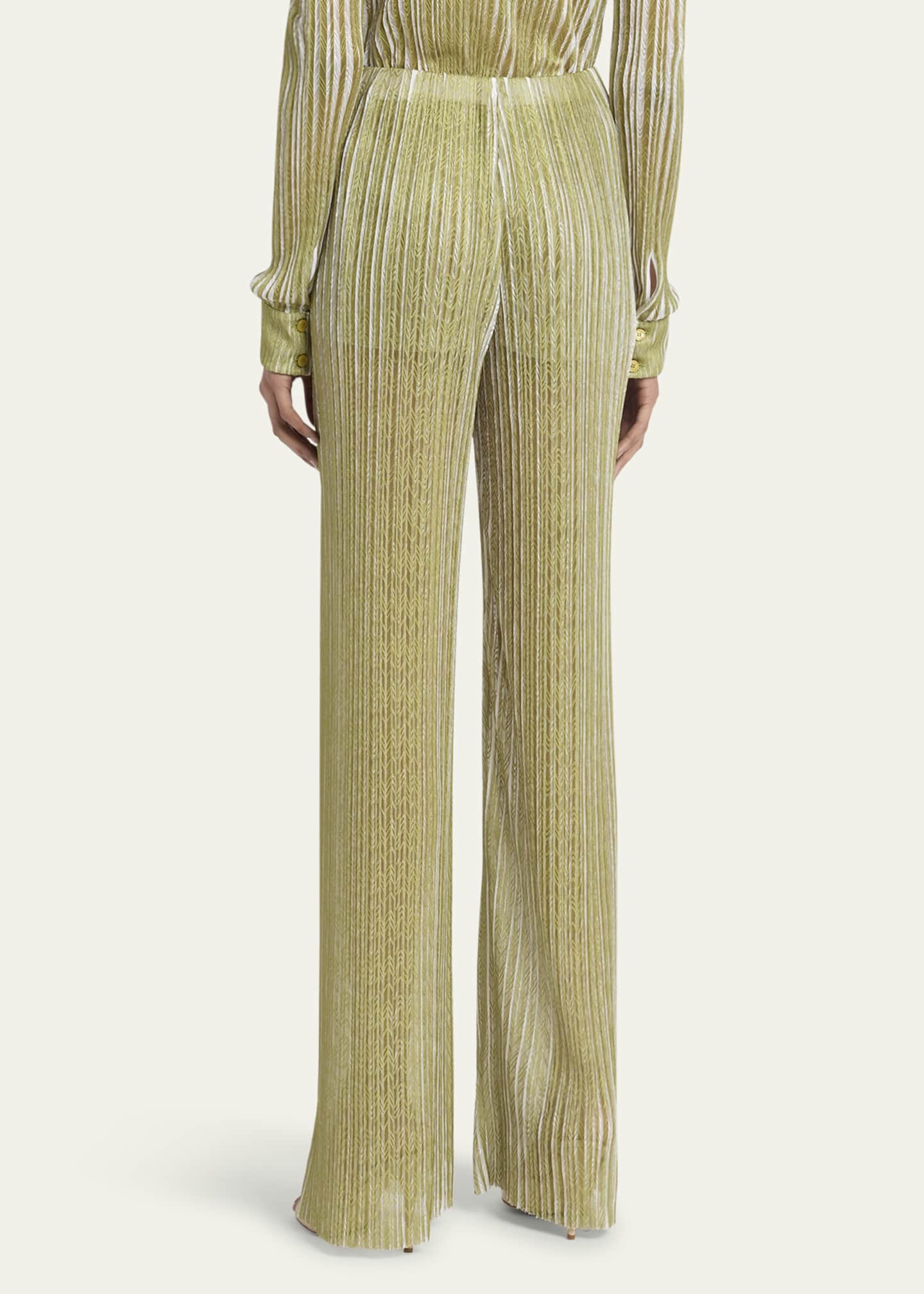 High Waist Straight Leg Trousers - Thumbnail 3