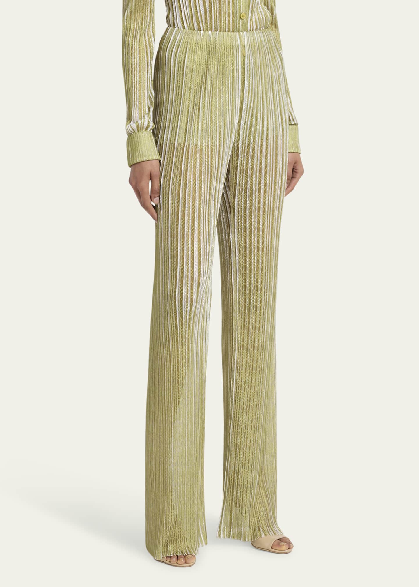 High Waist Straight Leg Trousers - Thumbnail 4