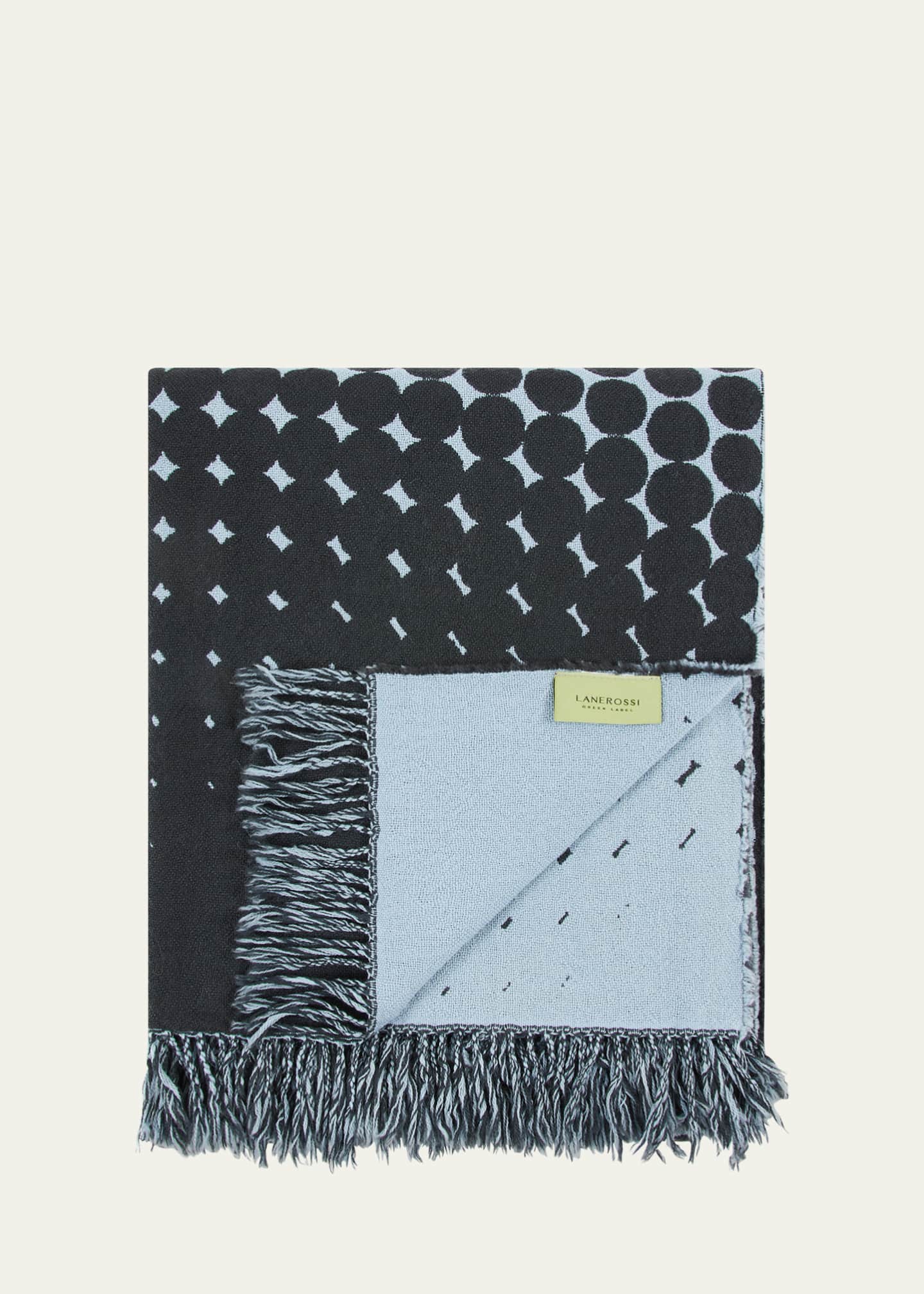 LANEROSSI Tiglio Reversible Wool Throw, 51" x 70" Image 1 of 5