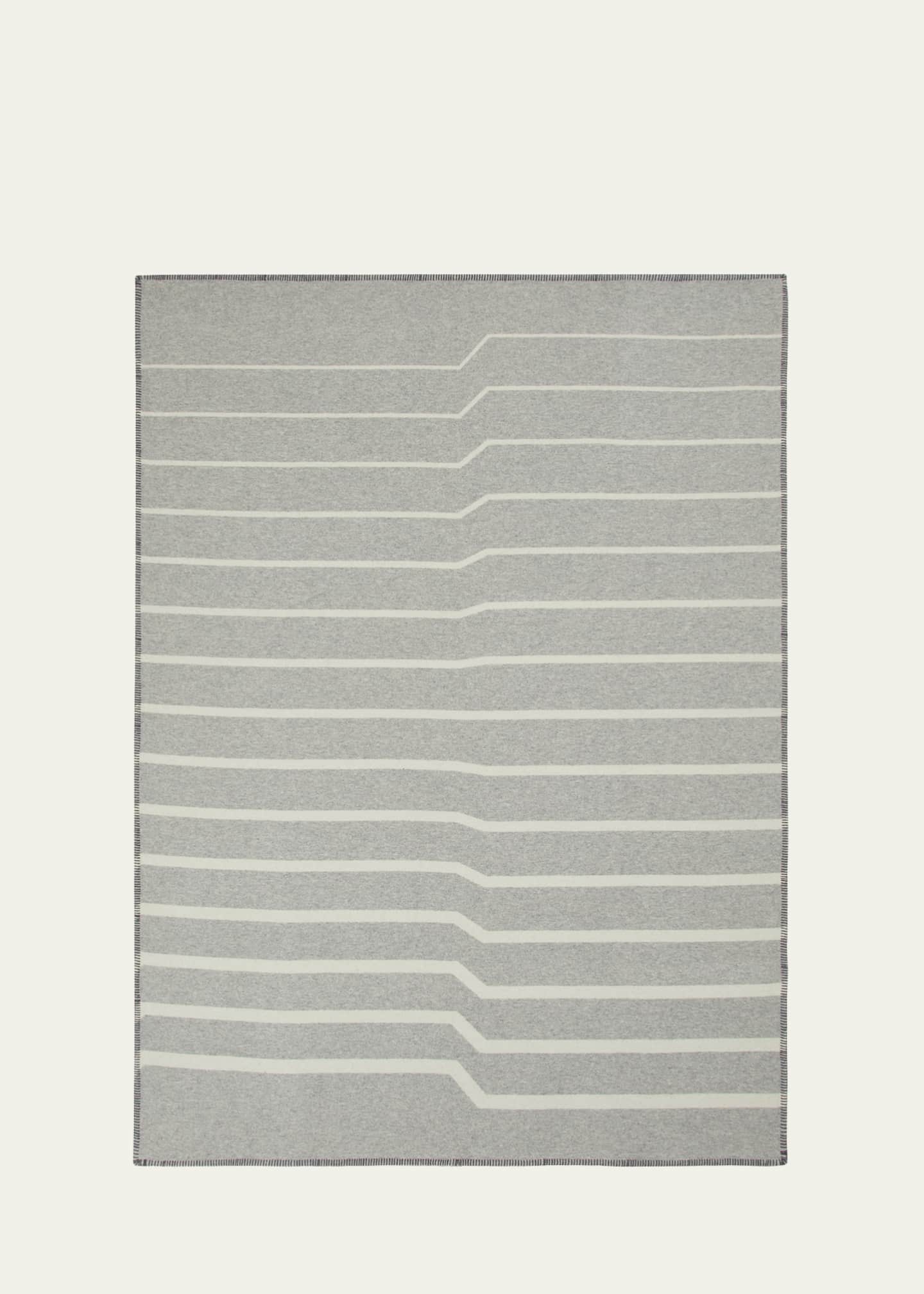 LANEROSSI Optical Double-Face Reversible Wool/Cashmere Throw, 51" x 70" Image 2 of 5