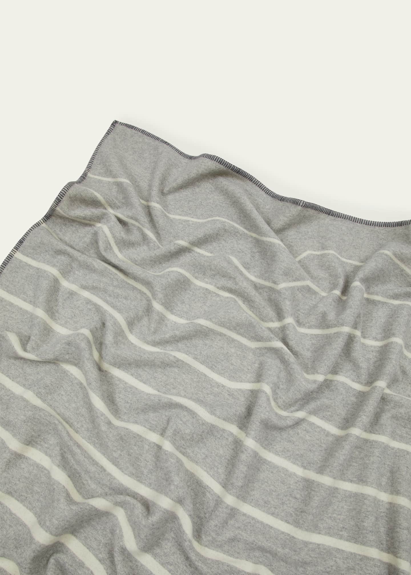 LANEROSSI Optical Double-Face Reversible Wool/Cashmere Throw, 51" x 70" Image 3 of 5