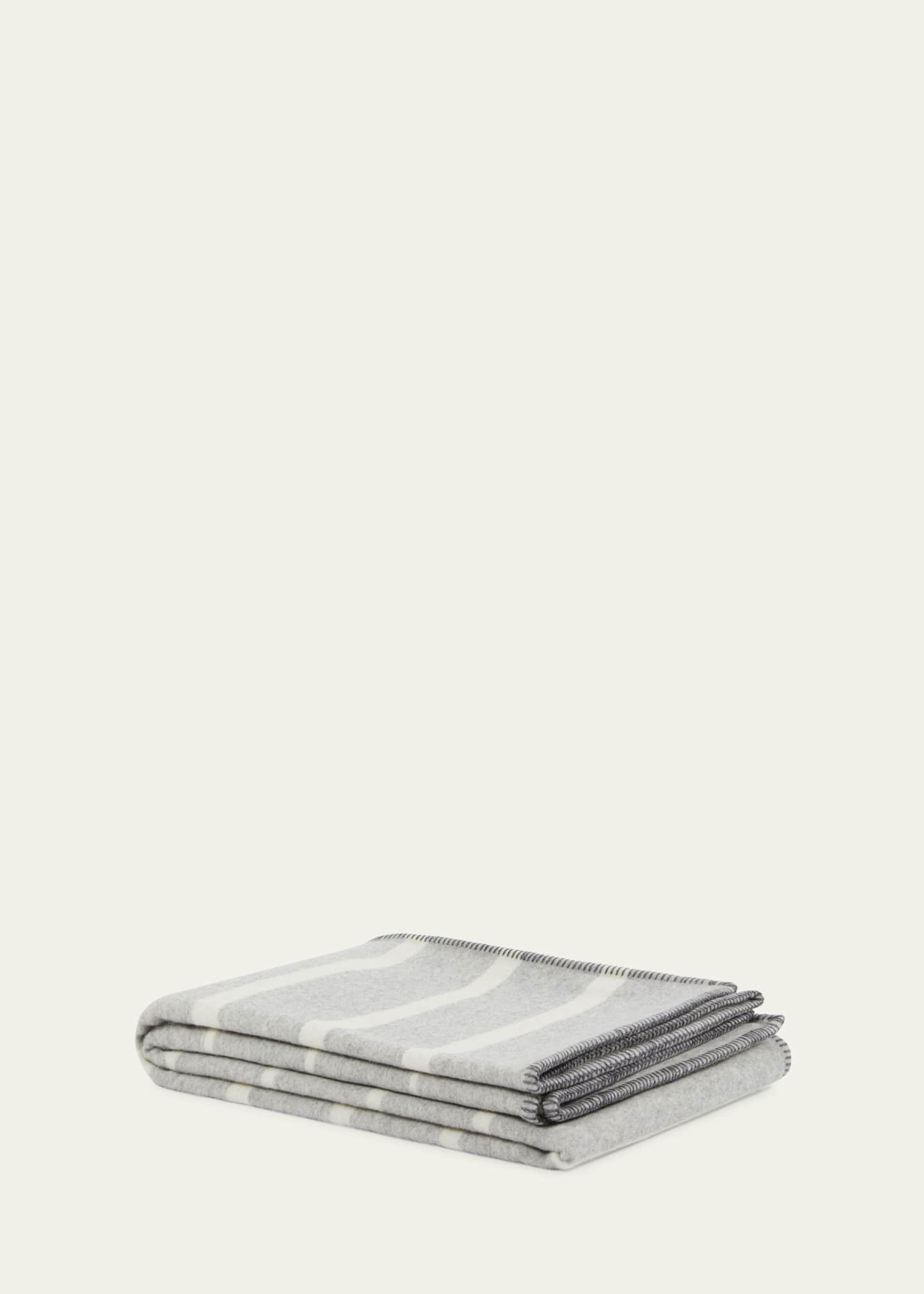LANEROSSI Optical Double-Face Reversible Wool/Cashmere Throw, 51" x 70" Image 4 of 5