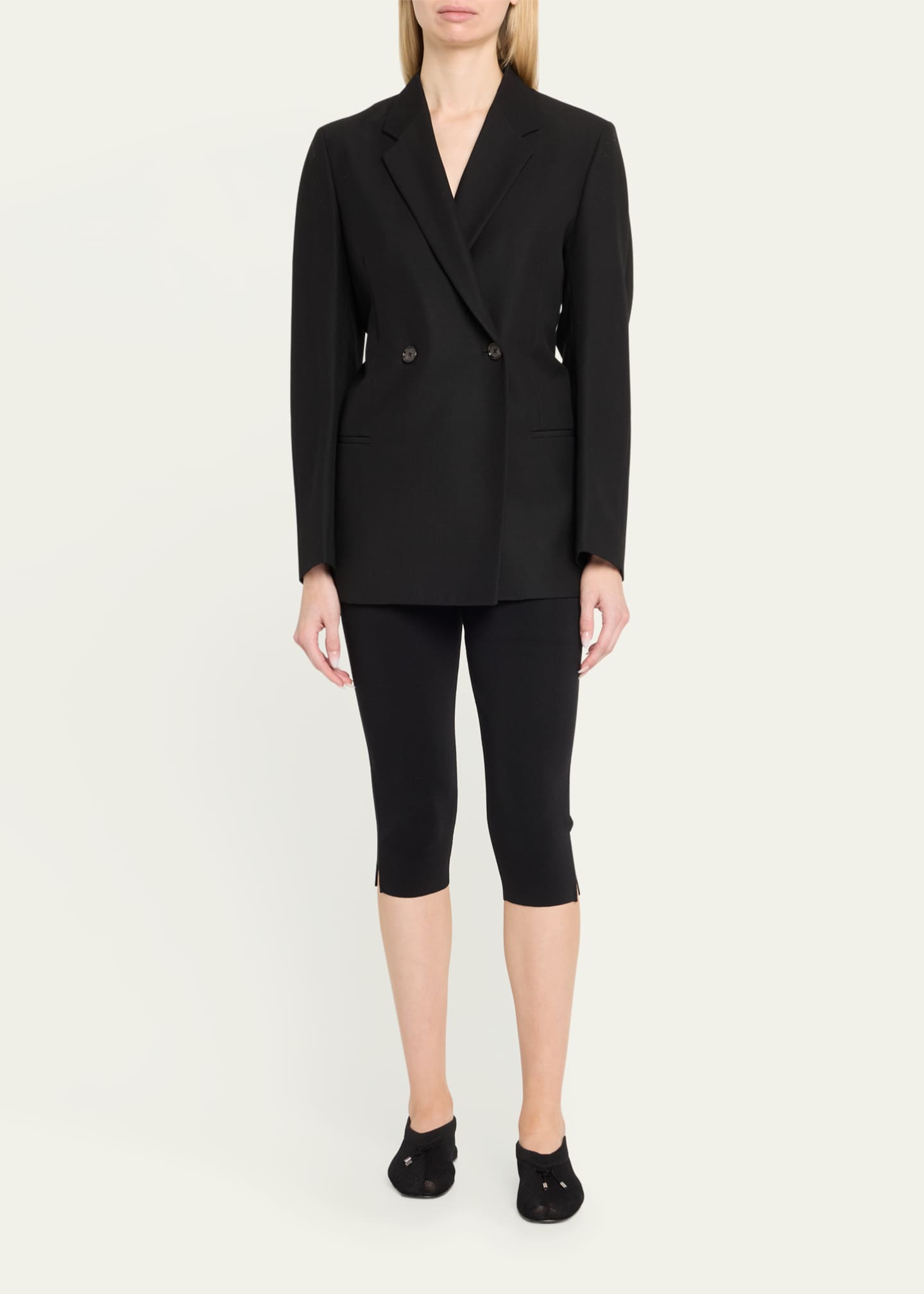パンツ TOTEME Capri wool blend trouser Nero Wool-blend capri pants in black - Toteme | Mytheresa